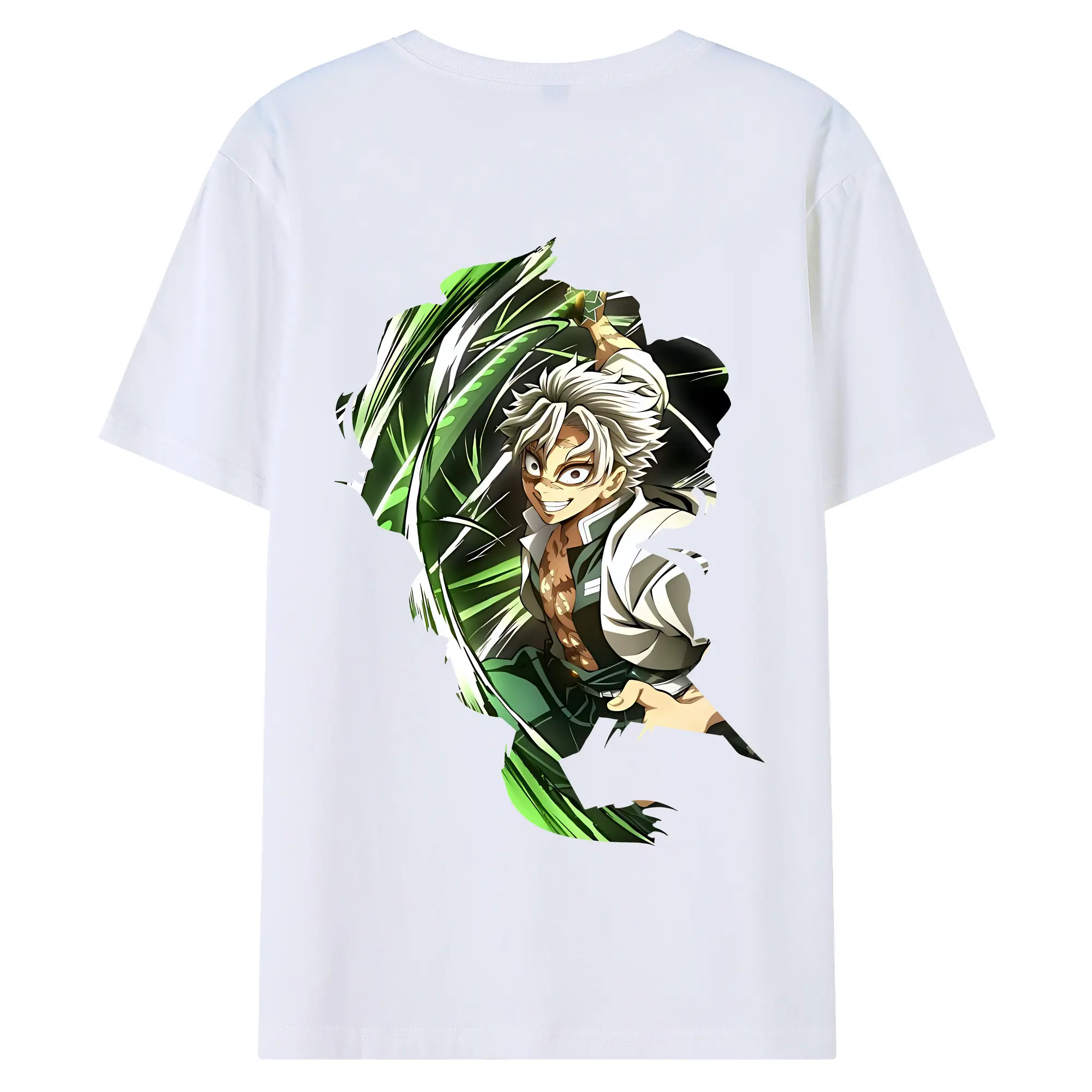 鬼滅の刃 グッズ,不死川 実弥 - 綿100％ 半袖Tシャツ ・ バックプリント ・ 快適 通気性 ・ 日常使い 散歩 スポーツ用