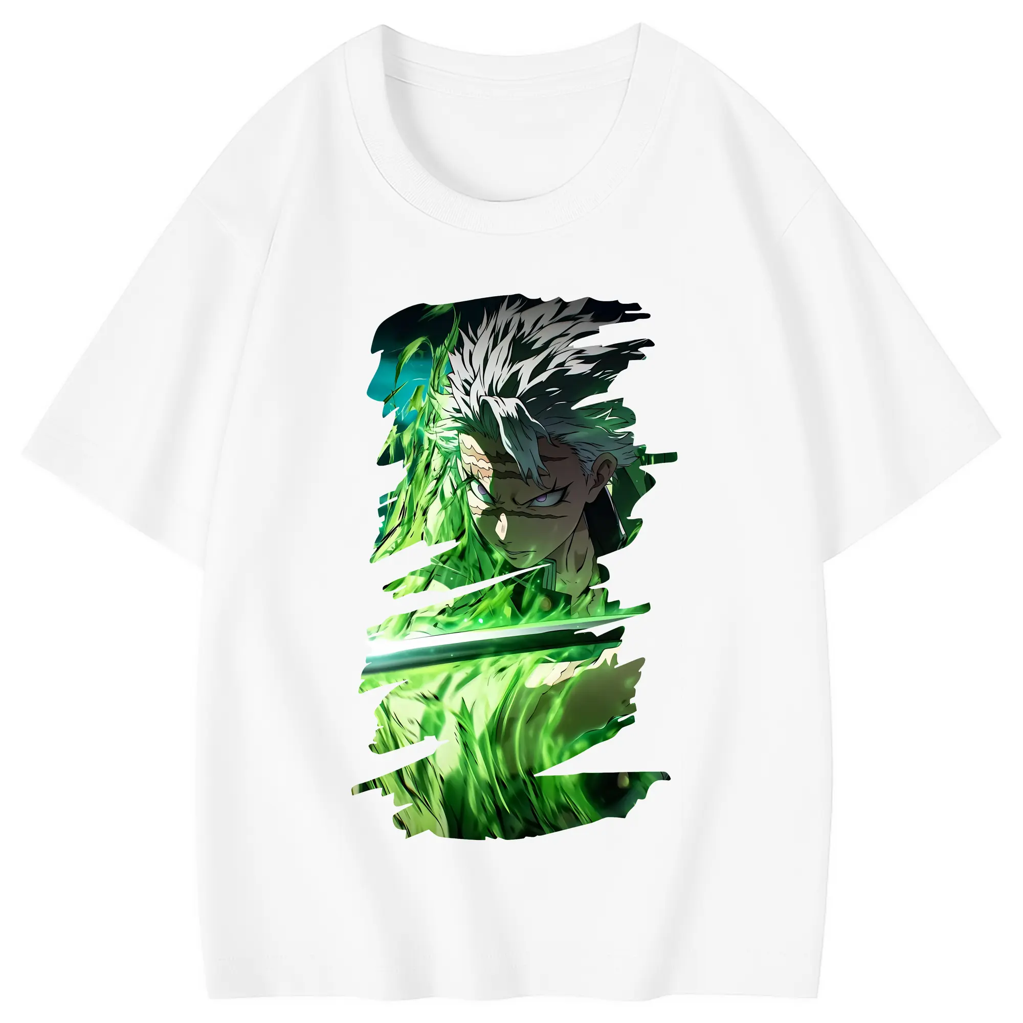 鬼滅の刃 グッズ,不死川 実弥 - 綿100％ キッズTシャツ ・ フロントプリント ・ 快適 通気性 ・ スポーツ カジュアル 散歩用