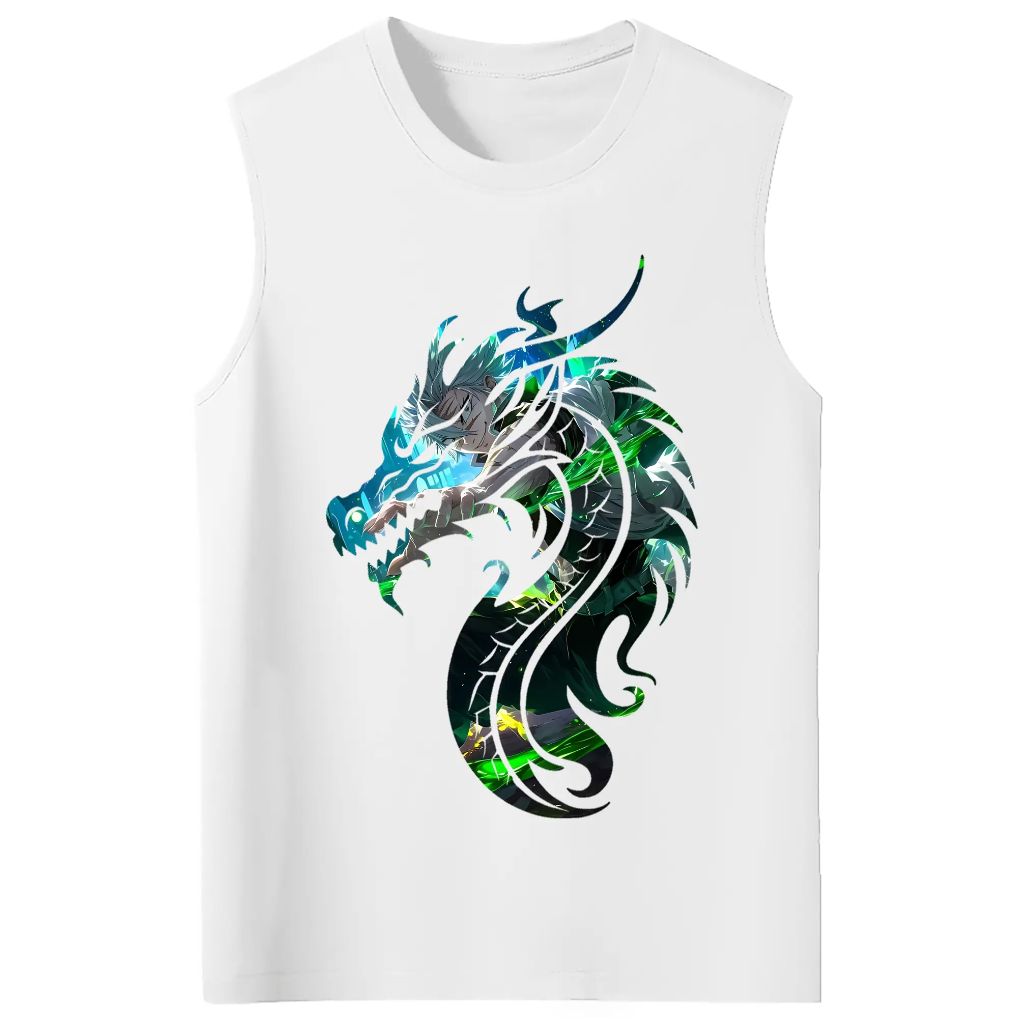 鬼滅の刃 グッズ,不死川 実弥 - コットン100％ タンクトップ ・ フロントプリント ・ タイトフィット ・ 快適 通気性 ・ スポーツ カジュアル 散歩用