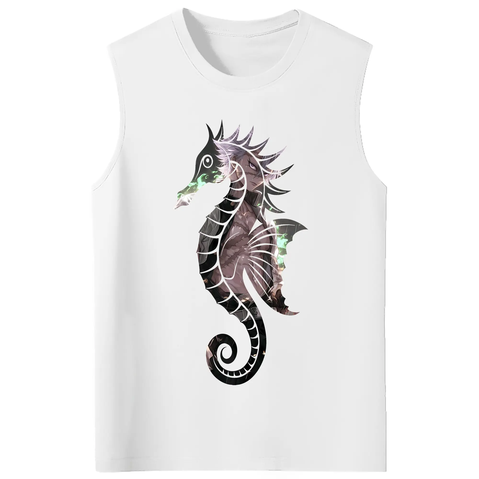 鬼滅の刃 グッズ,不死川 実弥 - コットン100％ タンクトップ ・ フロントプリント ・ タイトフィット ・ 快適 通気性 ・ スポーツ カジュアル 散歩用