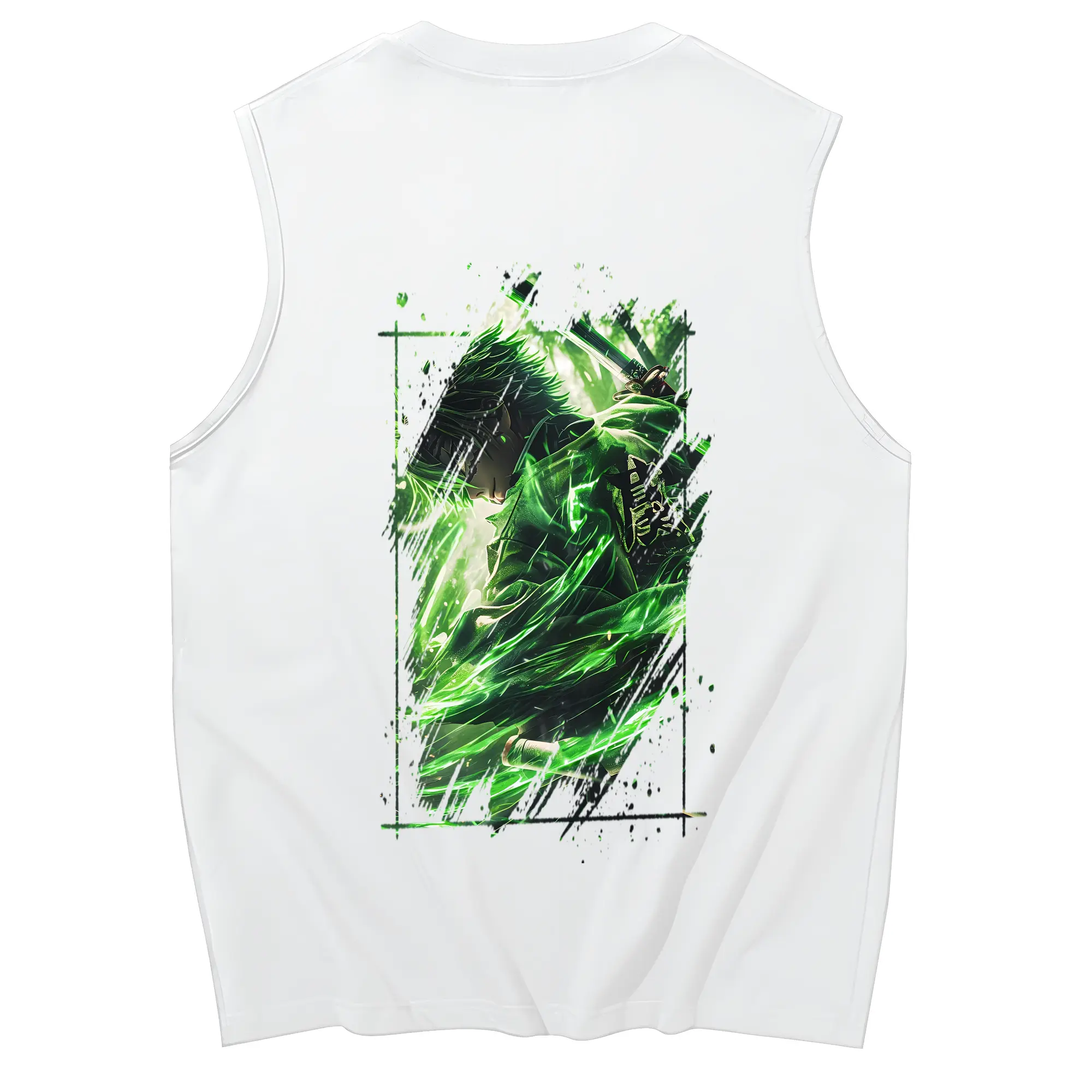 鬼滅の刃 グッズ,不死川 実弥 - コットン100％ タンクトップ ・ 背面プリント ・ タイトシルエット ・ 快適 通気性 ・ スポーツ カジュアル 散歩用