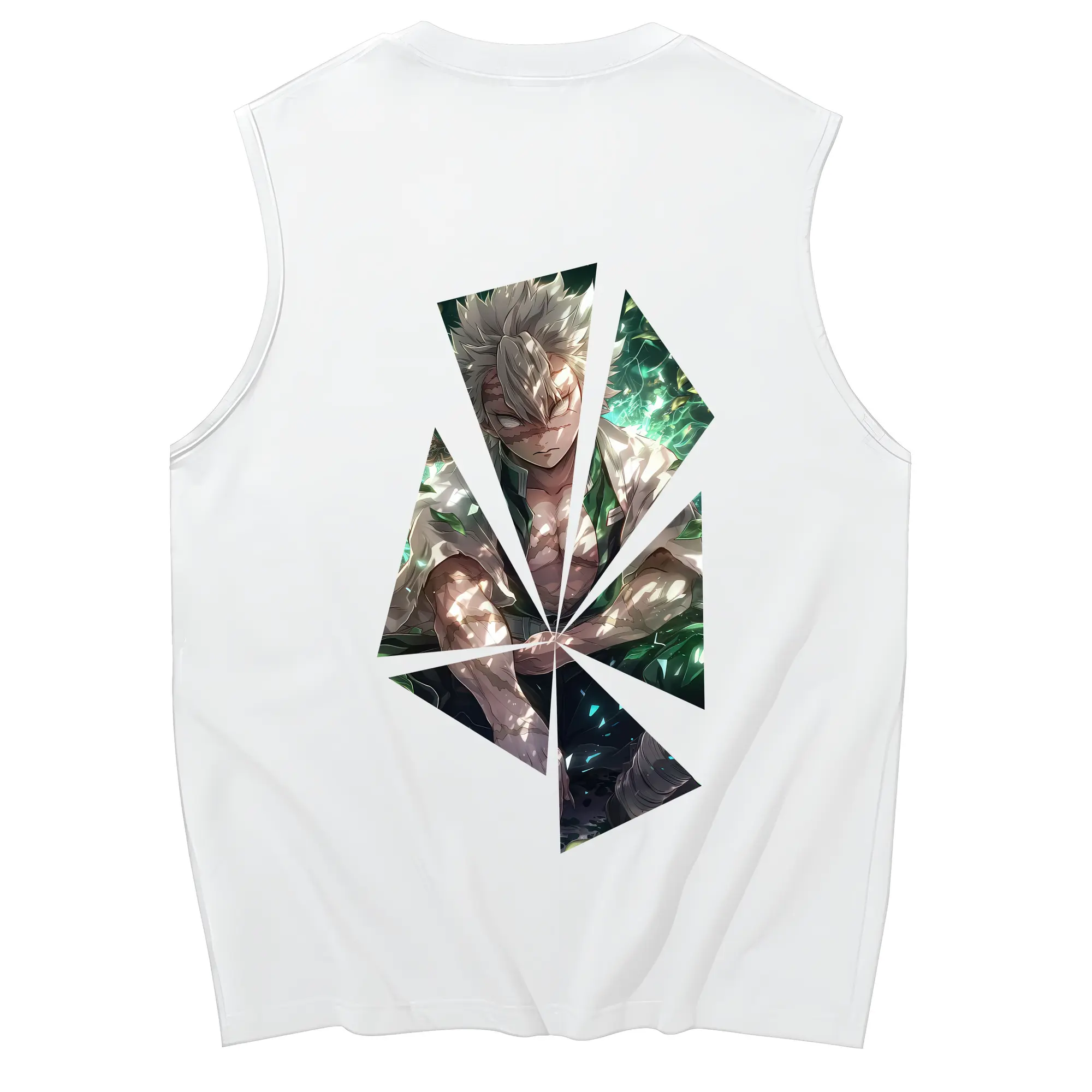 鬼滅の刃 グッズ,不死川 実弥 - コットン100％ タンクトップ ・ 背面プリント ・ タイトシルエット ・ 快適 通気性 ・ スポーツ カジュアル 散歩用