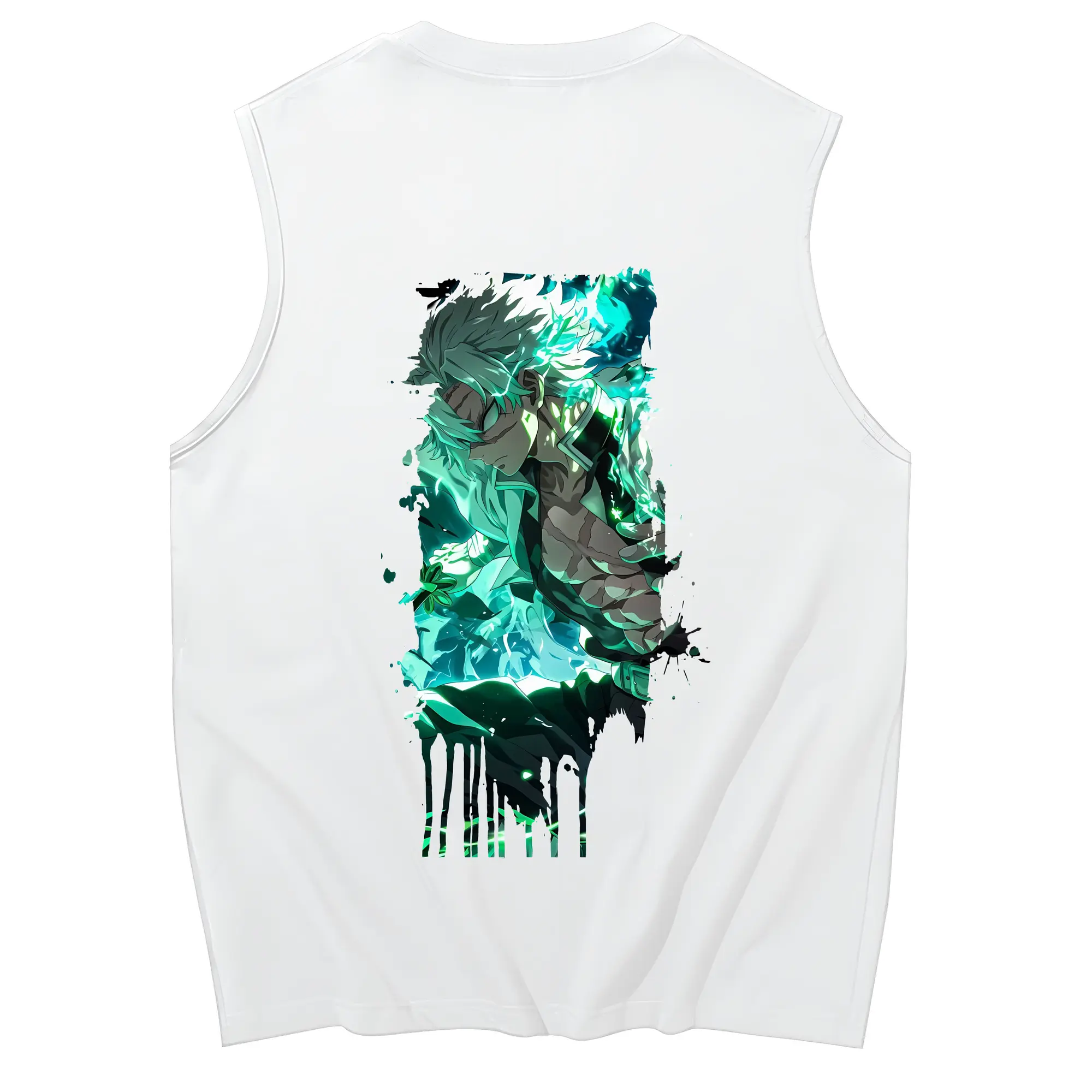 鬼滅の刃 グッズ,不死川 実弥 - コットン100％ タンクトップ ・ 背面プリント ・ タイトシルエット ・ 快適 通気性 ・ スポーツ カジュアル 散歩用