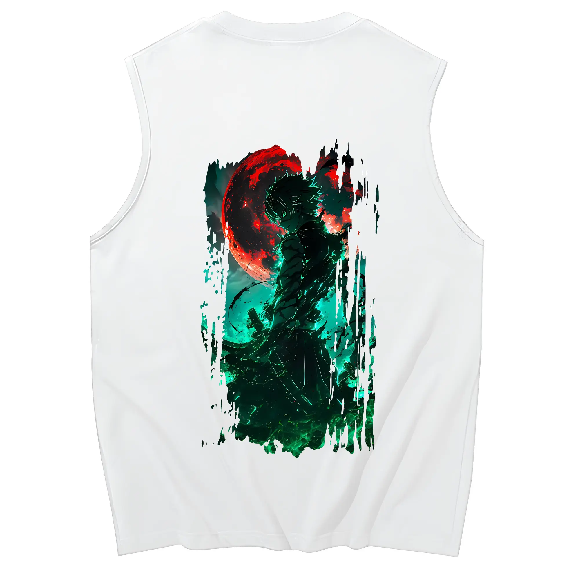 鬼滅の刃 グッズ,不死川 実弥 - コットン100％ タンクトップ ・ 背面プリント ・ タイトシルエット ・ 快適 通気性 ・ スポーツ カジュアル 散歩用