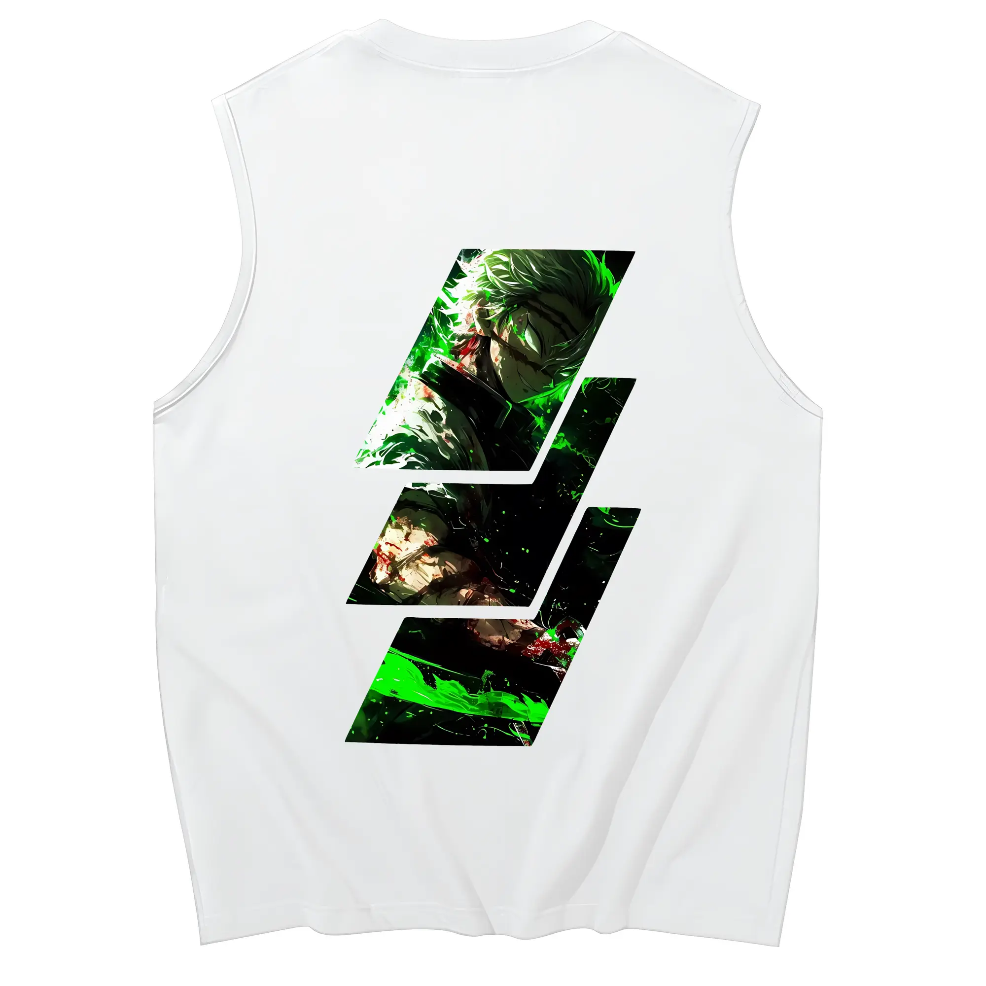 鬼滅の刃 グッズ,不死川 実弥 - コットン100％ タンクトップ ・ 背面プリント ・ タイトシルエット ・ 快適 通気性 ・ スポーツ カジュアル 散歩用