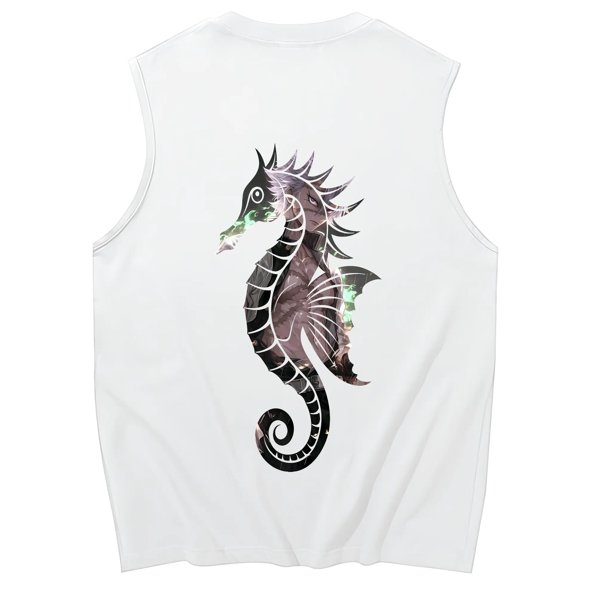 鬼滅の刃 グッズ,不死川 実弥 - コットン100％ タンクトップ ・ 背面プリント ・ タイトシルエット ・ 快適 通気性 ・ スポーツ カジュアル 散歩用