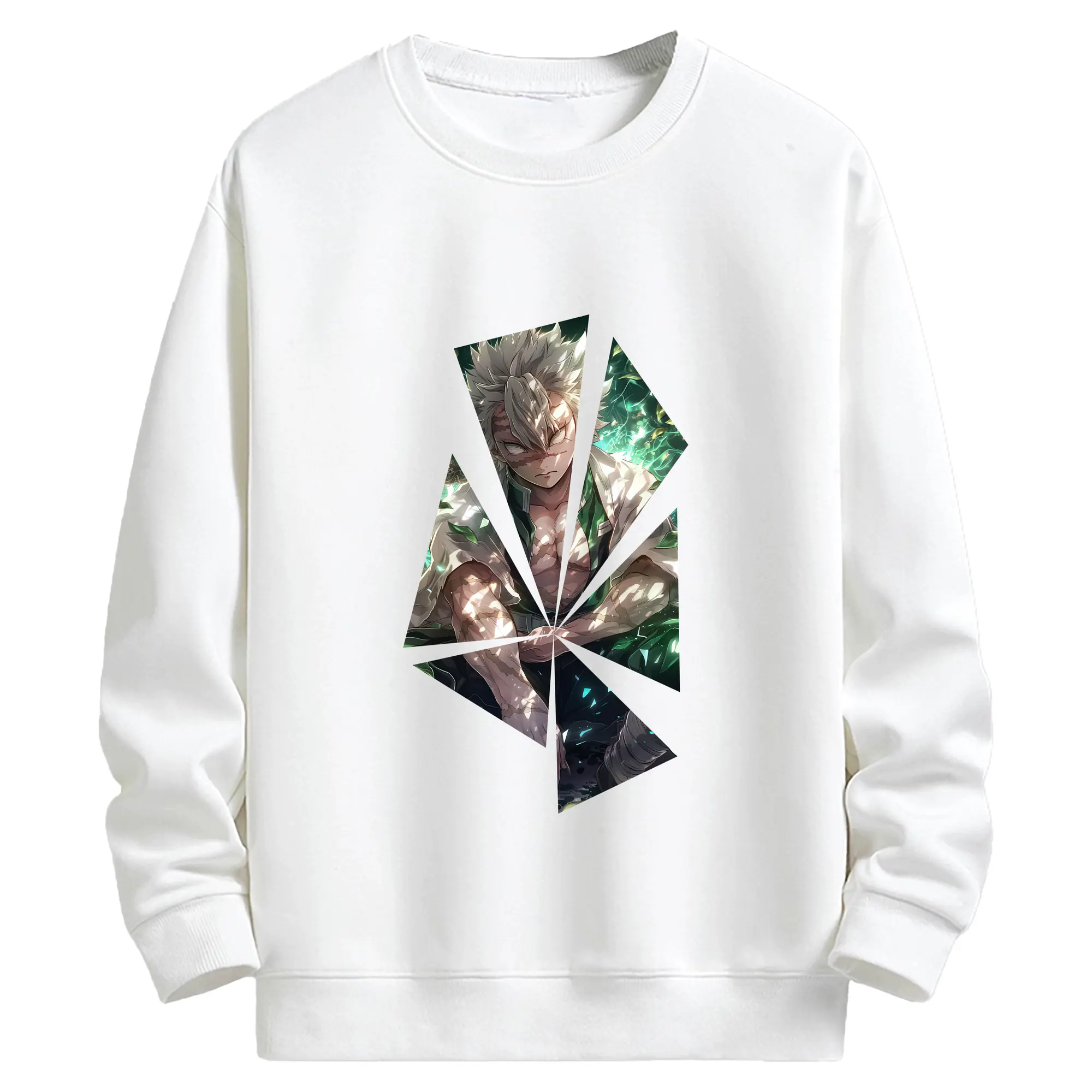 鬼滅の刃 グッズ,不死川 実弥 - 高品質 クルーネック スウェット ・ コットン59％ ポリエステル41％ ・ ユニセックス 長袖 トレーナー ・ カジュアル デイリー スポーツ 散歩用