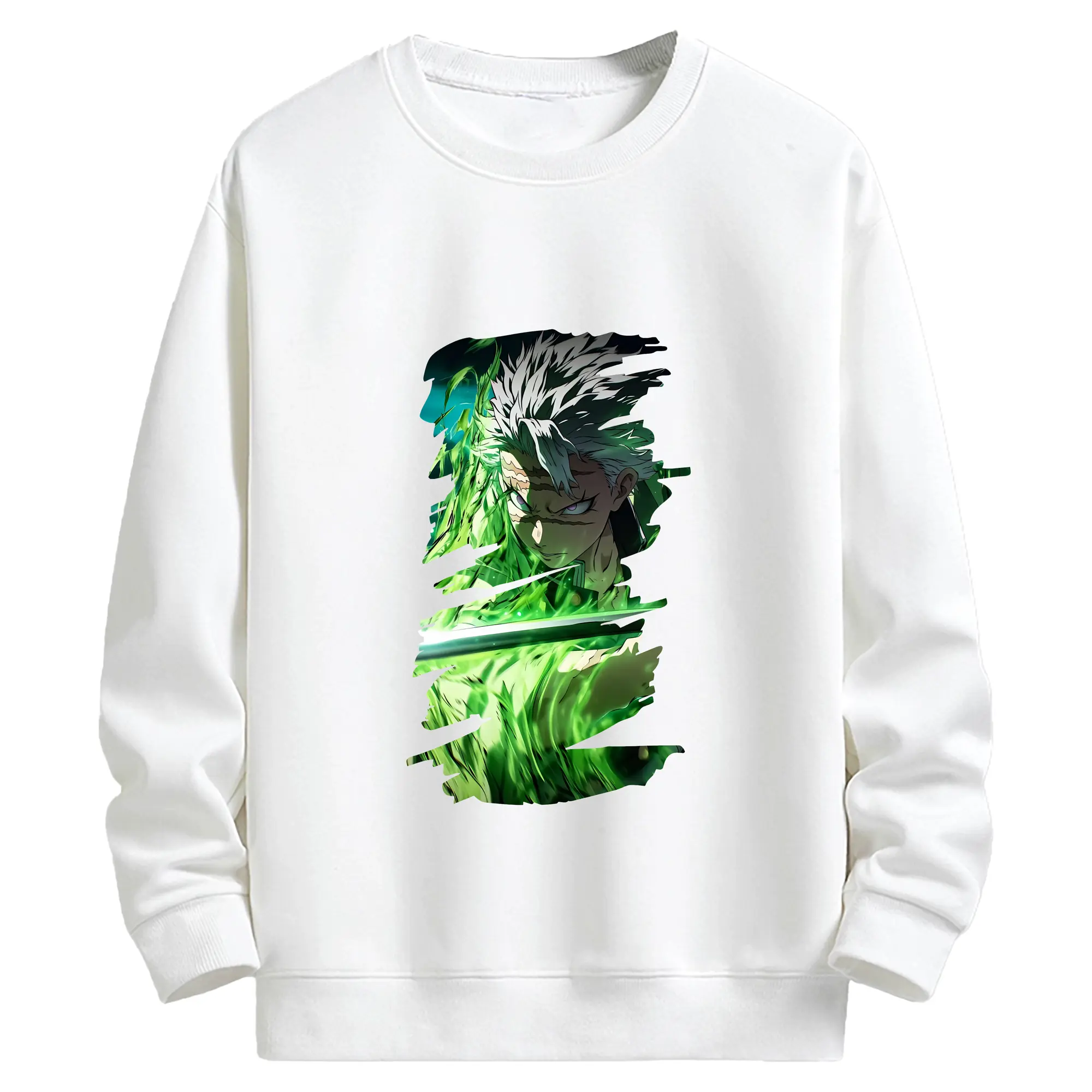 鬼滅の刃 グッズ,不死川 実弥 - 高品質 クルーネック スウェット ・ コットン59％ ポリエステル41％ ・ ユニセックス 長袖 トレーナー ・ カジュアル デイリー スポーツ 散歩用