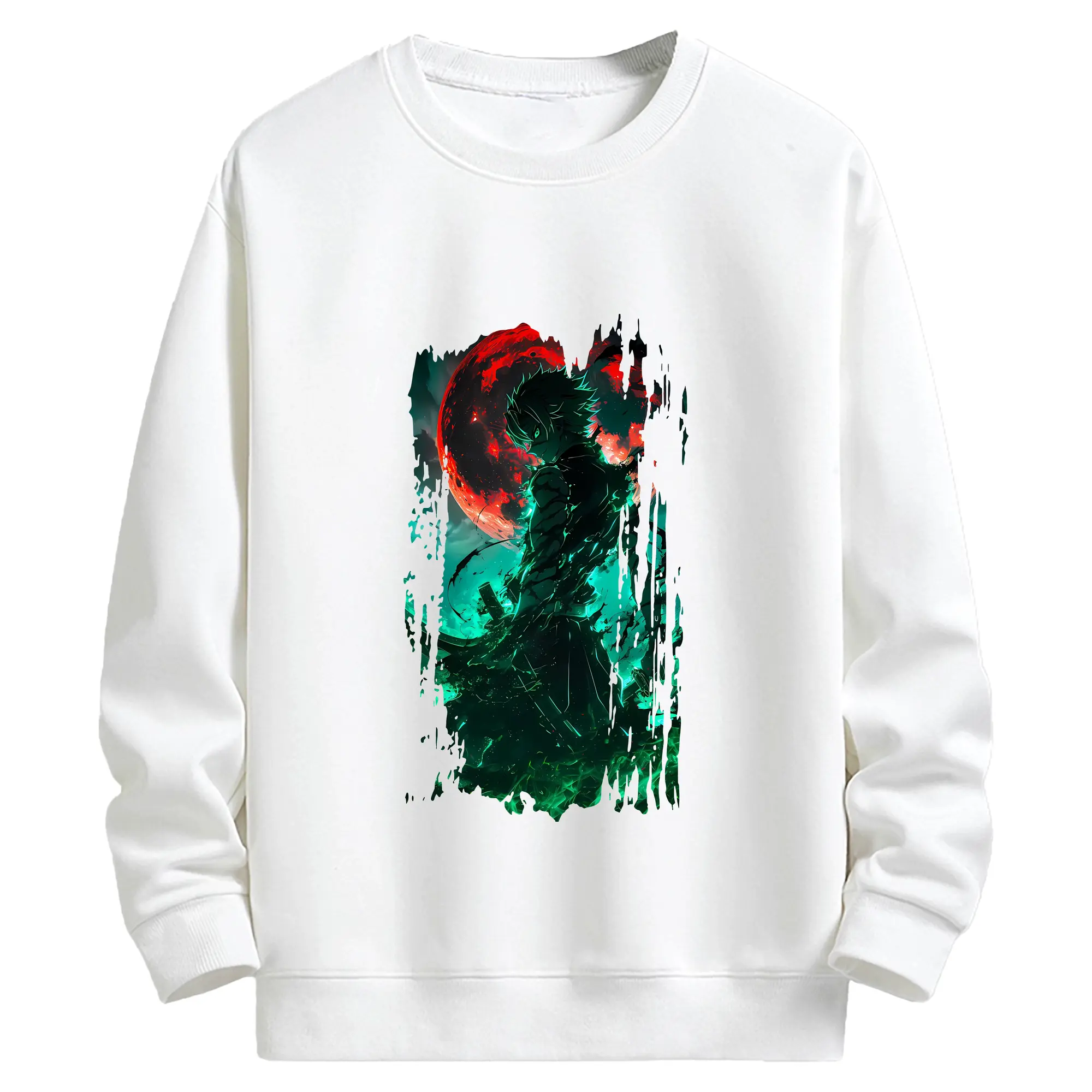 鬼滅の刃 グッズ,不死川 実弥 - 高品質 クルーネック スウェット ・ コットン59％ ポリエステル41％ ・ ユニセックス 長袖 トレーナー ・ カジュアル デイリー スポーツ 散歩用