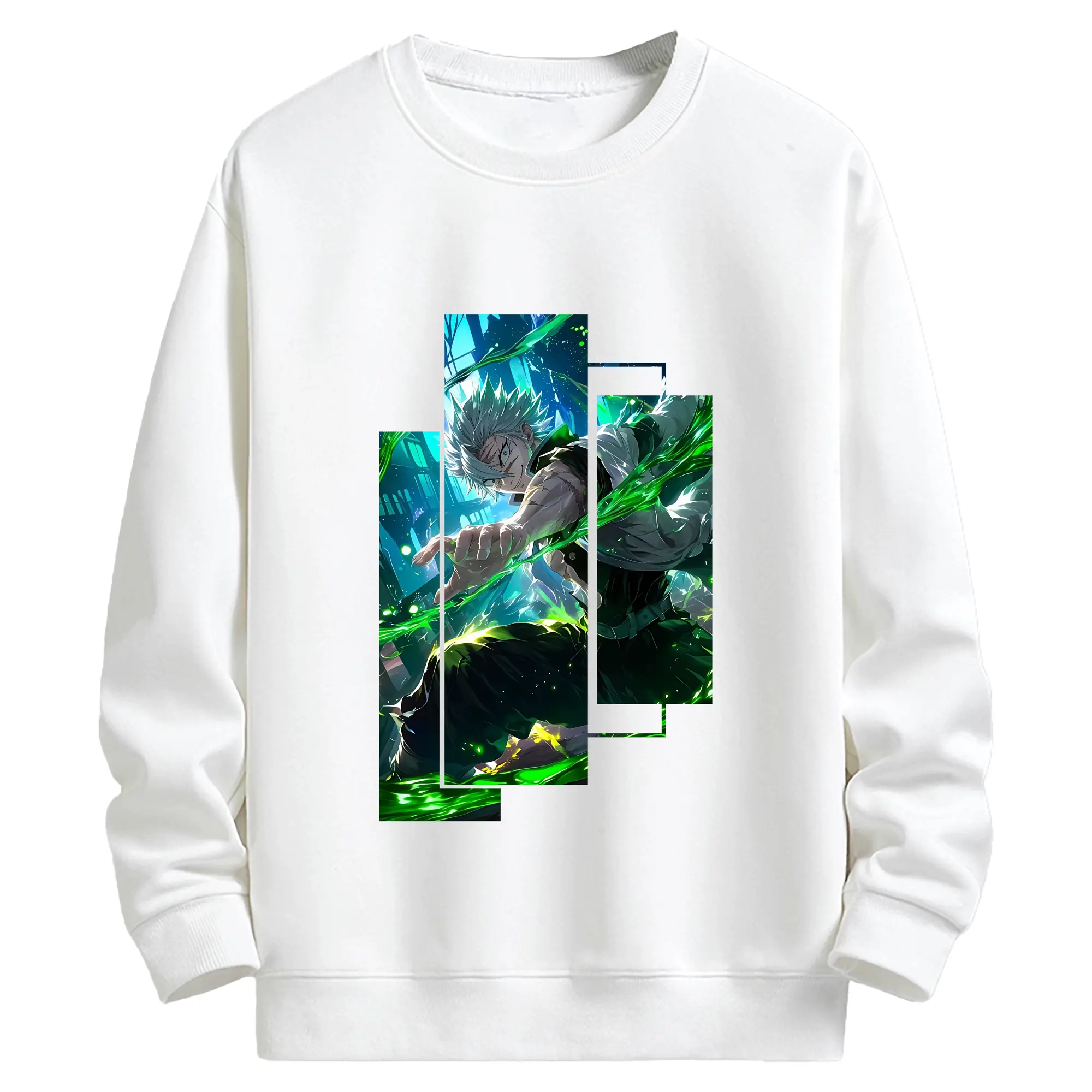 鬼滅の刃 グッズ,不死川 実弥 - 高品質 クルーネック スウェット ・ コットン59％ ポリエステル41％ ・ ユニセックス 長袖 トレーナー ・ カジュアル デイリー スポーツ 散歩用