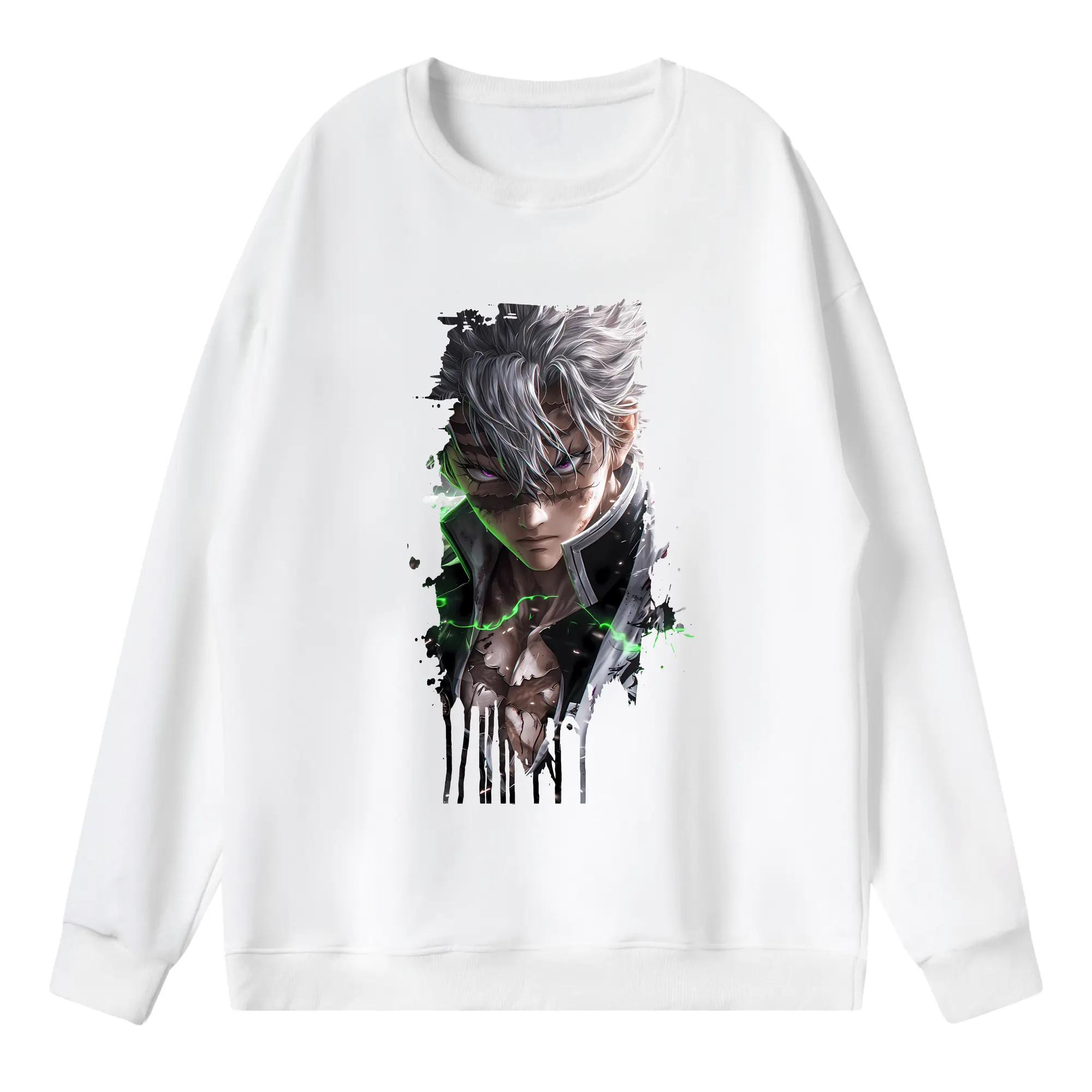 鬼滅の刃 グッズ,不死川 実弥 - 薄手 クルーネック スウェット 裏毛260g · ポリエステル 春秋向け カジュアル 男女兼用 · トレーナー デイリー スポーツ 散歩に最適