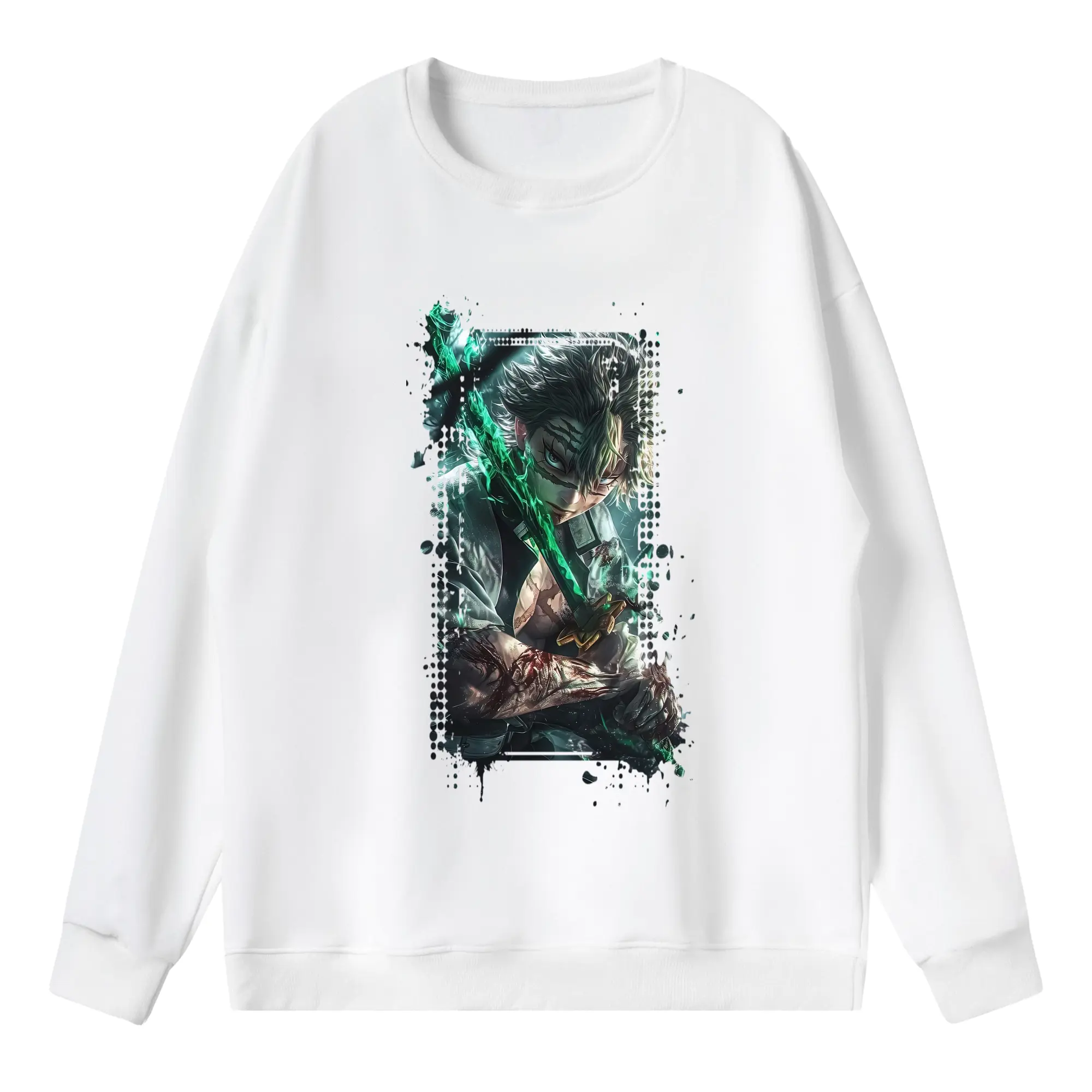 鬼滅の刃 グッズ,不死川 実弥 - 薄手 クルーネック スウェット 裏毛260g · ポリエステル 春秋向け カジュアル 男女兼用 · トレーナー デイリー スポーツ 散歩に最適