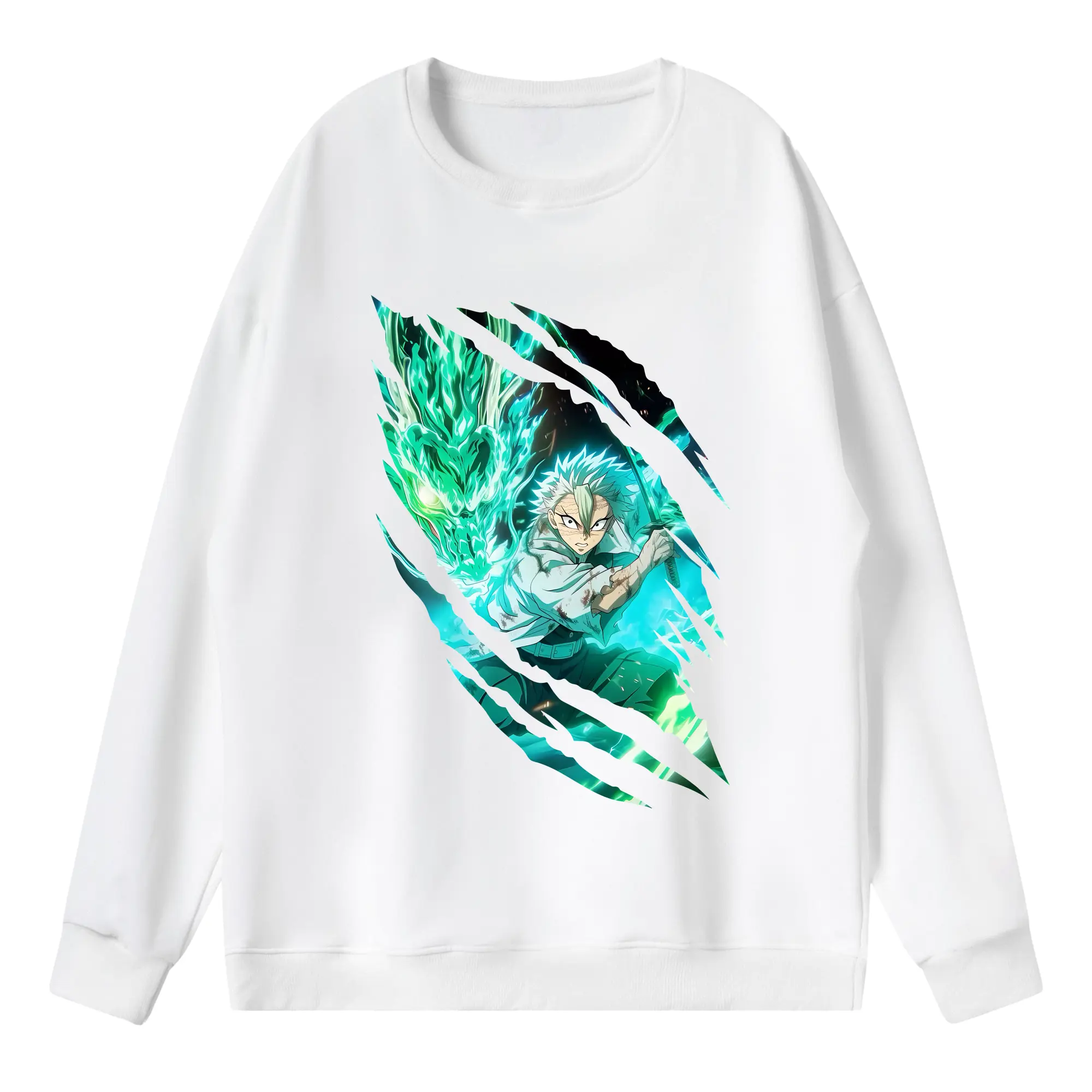 鬼滅の刃 グッズ,不死川 実弥 - 薄手 クルーネック スウェット 裏毛260g · ポリエステル 春秋向け カジュアル 男女兼用 · トレーナー デイリー スポーツ 散歩に最適