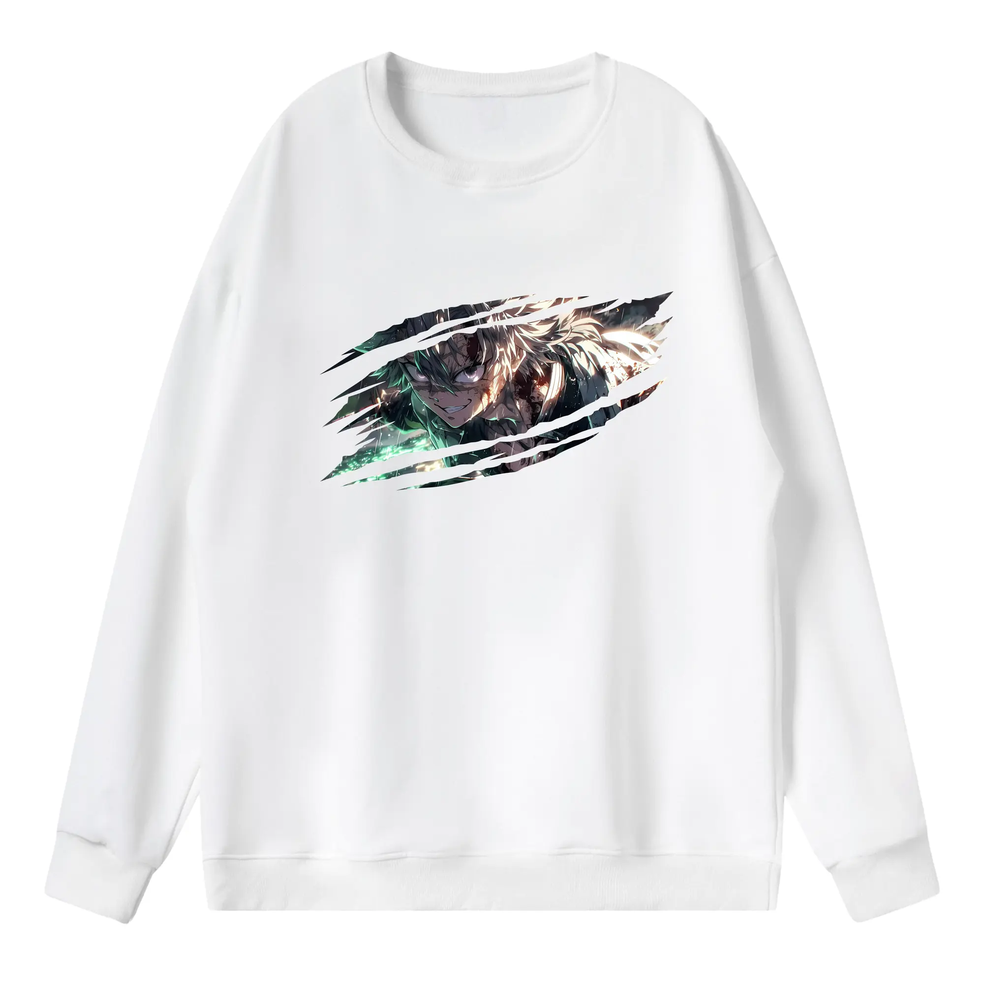 鬼滅の刃 グッズ,不死川 実弥 - 薄手 クルーネック スウェット 裏毛260g · ポリエステル 春秋向け カジュアル 男女兼用 · トレーナー デイリー スポーツ 散歩に最適