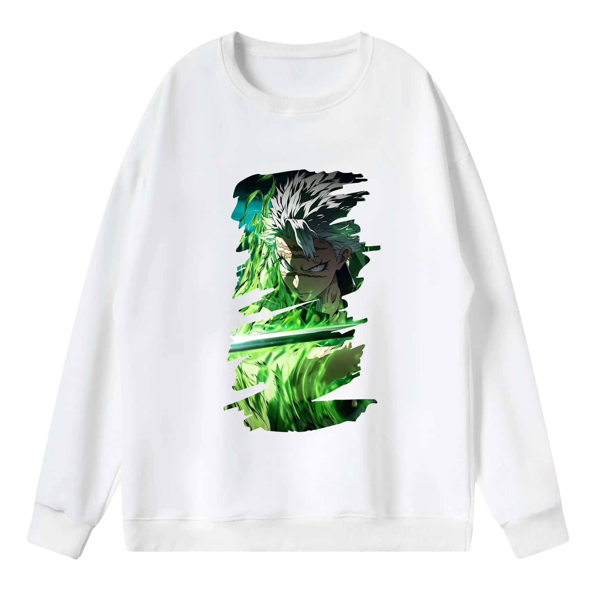 鬼滅の刃 グッズ,不死川 実弥 - 薄手 クルーネック スウェット 裏毛260g · ポリエステル 春秋向け カジュアル 男女兼用 · トレーナー デイリー スポーツ 散歩に最適