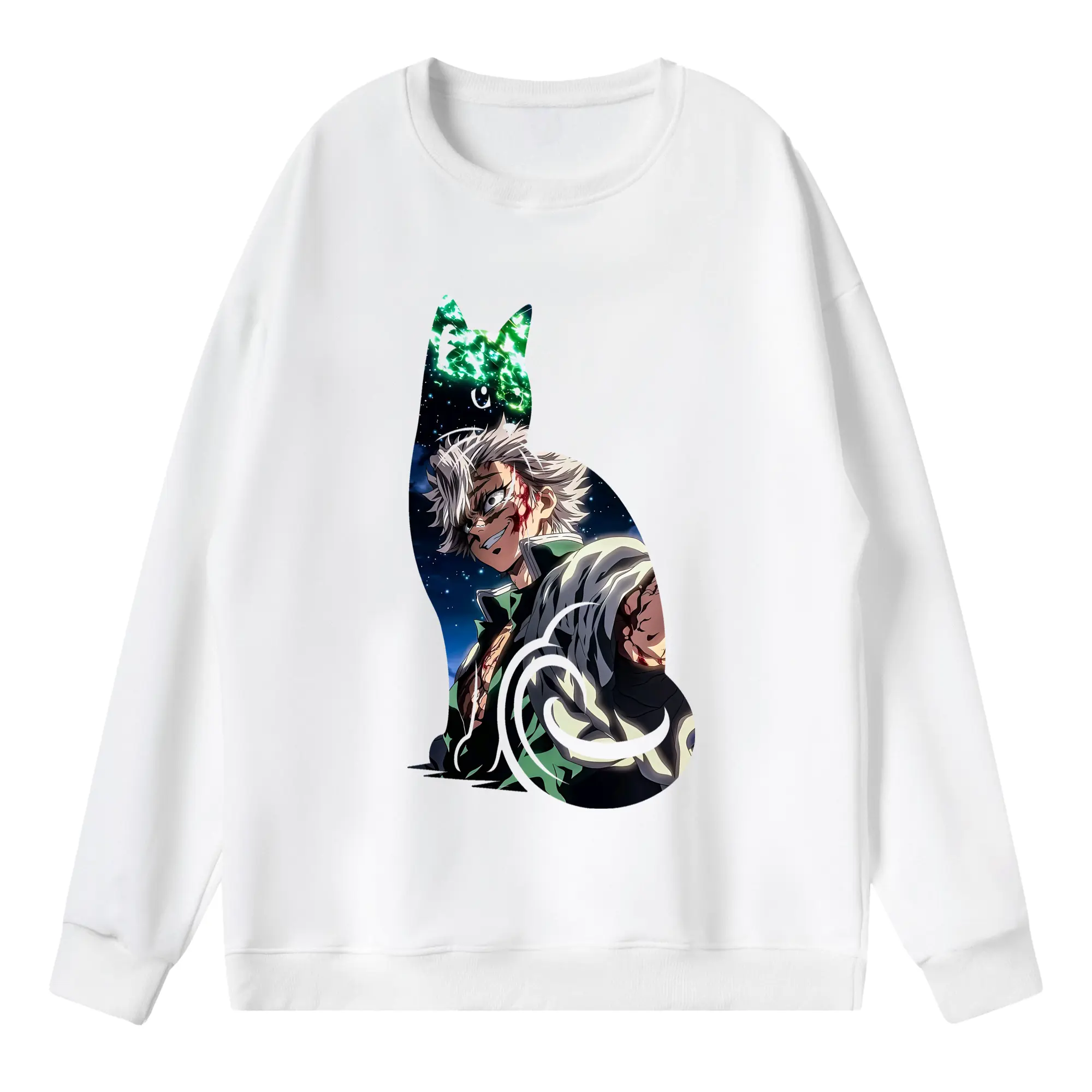 鬼滅の刃 グッズ,不死川 実弥 - 薄手 クルーネック スウェット 裏毛260g · ポリエステル 春秋向け カジュアル 男女兼用 · トレーナー デイリー スポーツ 散歩に最適