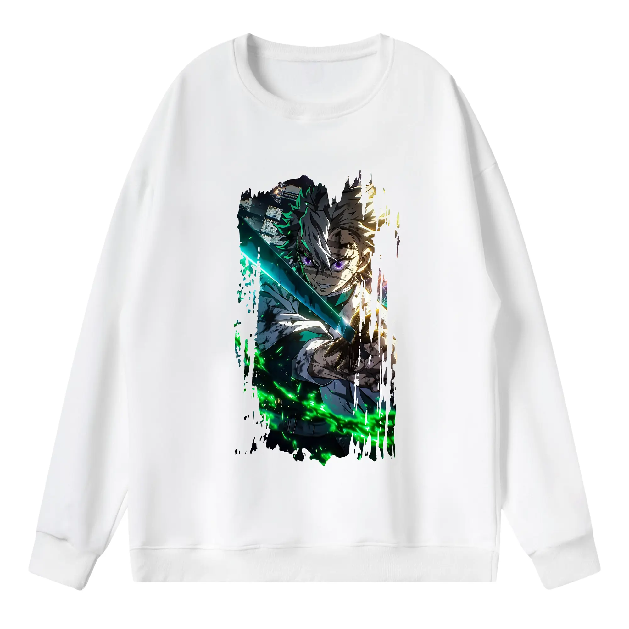 鬼滅の刃 グッズ,不死川 実弥 - 薄手 クルーネック スウェット 裏毛260g · ポリエステル 春秋向け カジュアル 男女兼用 · トレーナー デイリー スポーツ 散歩に最適