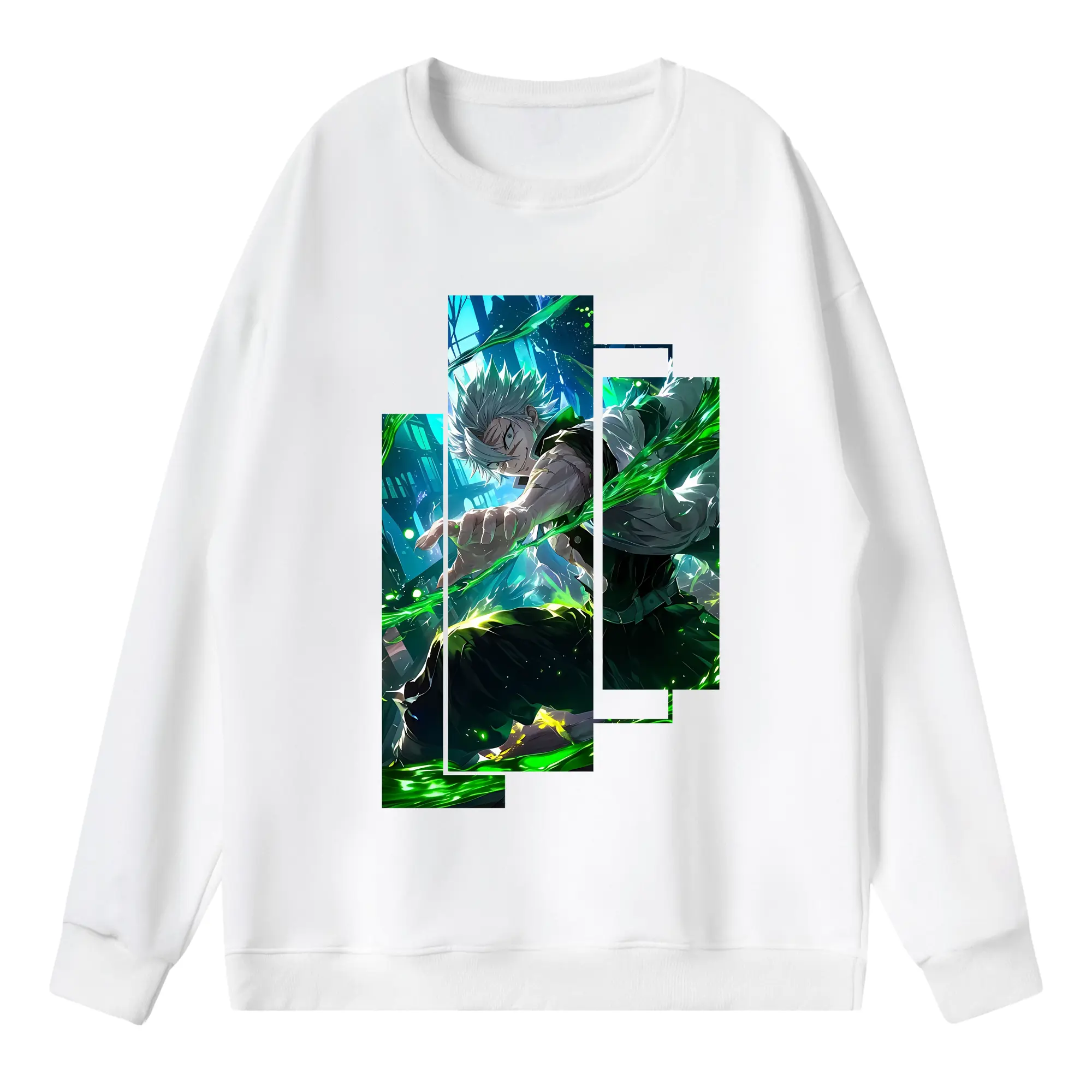 鬼滅の刃 グッズ,不死川 実弥 - 薄手 クルーネック スウェット 裏毛260g · ポリエステル 春秋向け カジュアル 男女兼用 · トレーナー デイリー スポーツ 散歩に最適