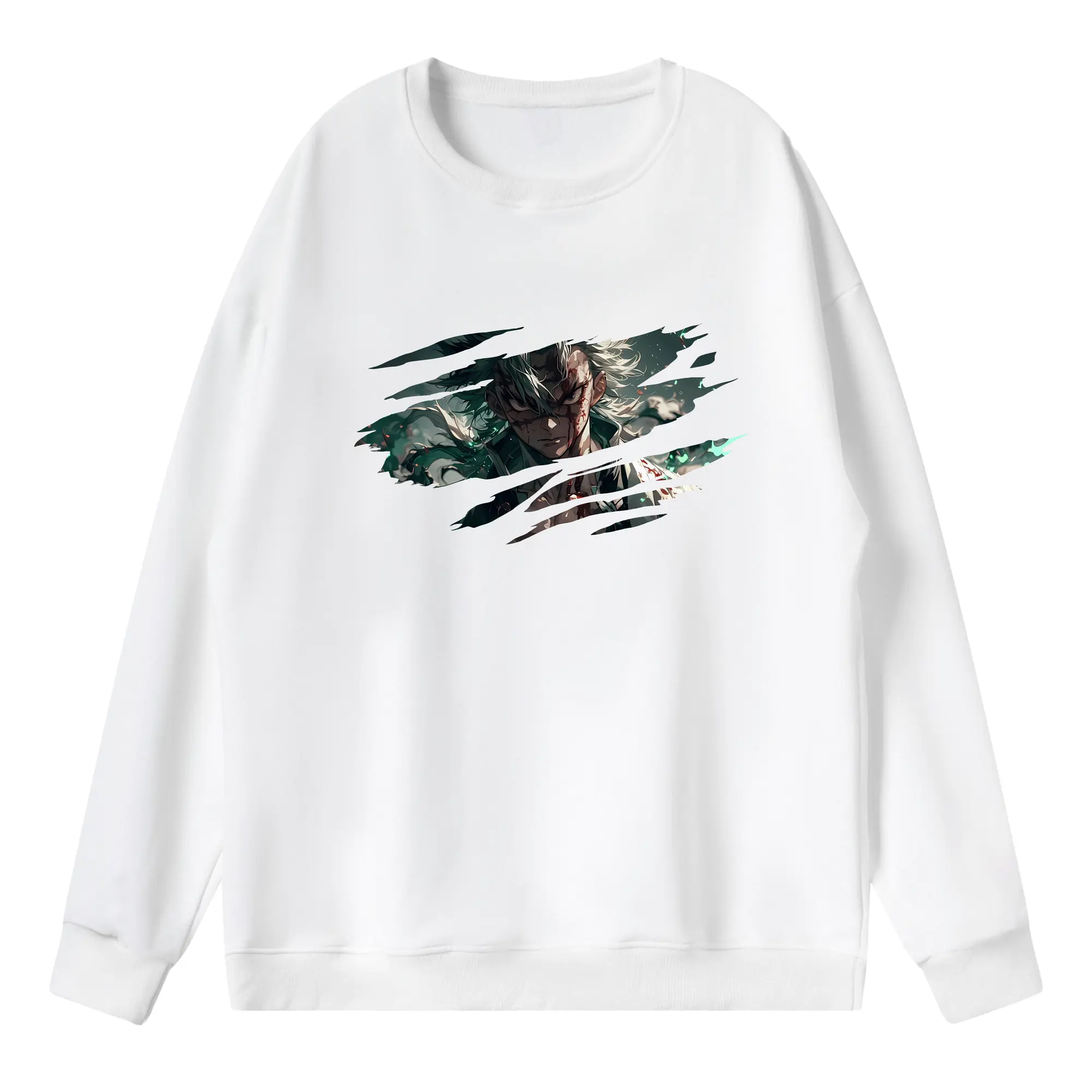 鬼滅の刃 グッズ,不死川 実弥 - 薄手 クルーネック スウェット 裏毛260g · ポリエステル 春秋向け カジュアル 男女兼用 · トレーナー デイリー スポーツ 散歩に最適