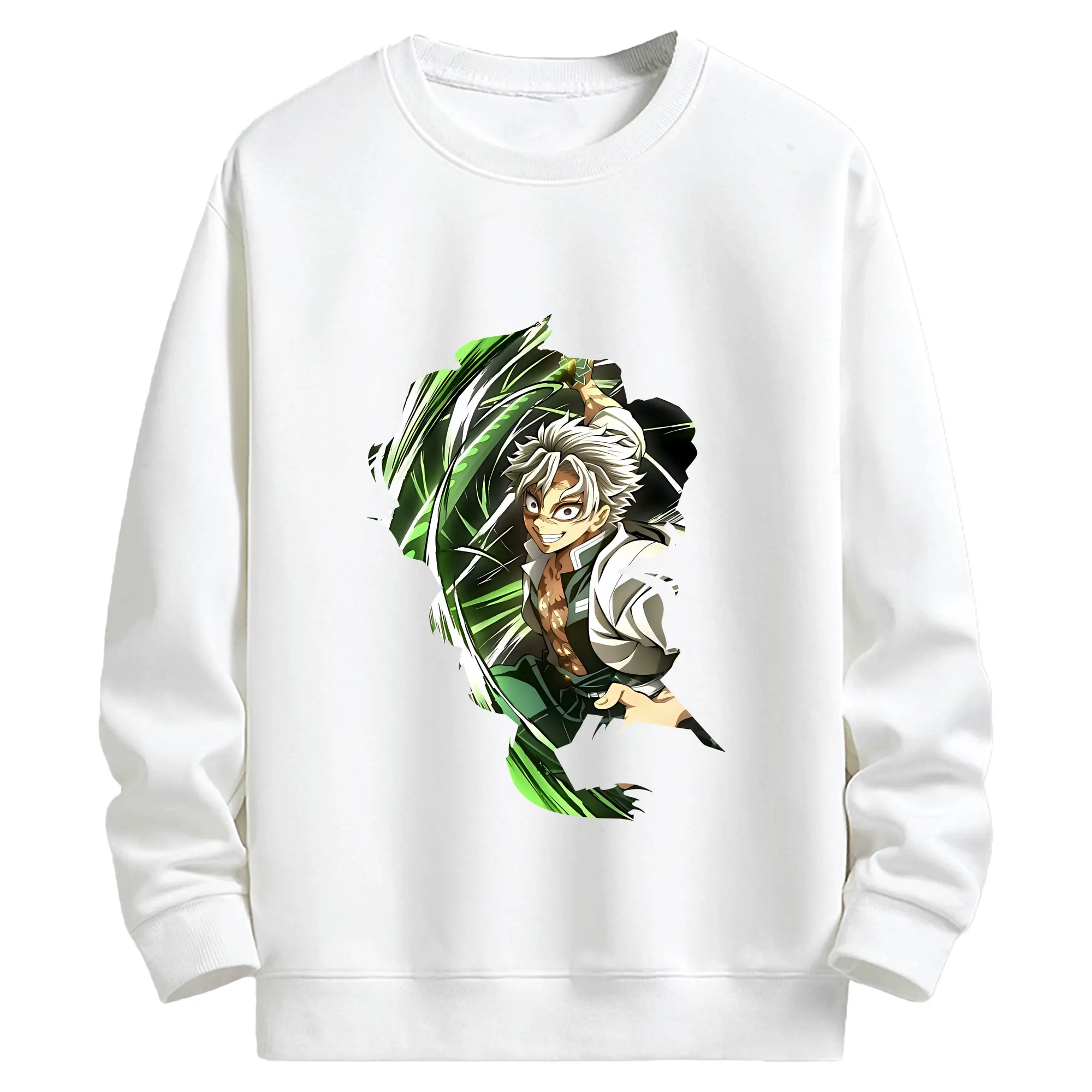 鬼滅の刃 グッズ,不死川 実弥 - キッズ クルーネックスウェットシャツ ・ フロントプリント ・ 綿80％ ポリエステル20％ ・ 快適 通学 スポーツ 日常使い お散歩用