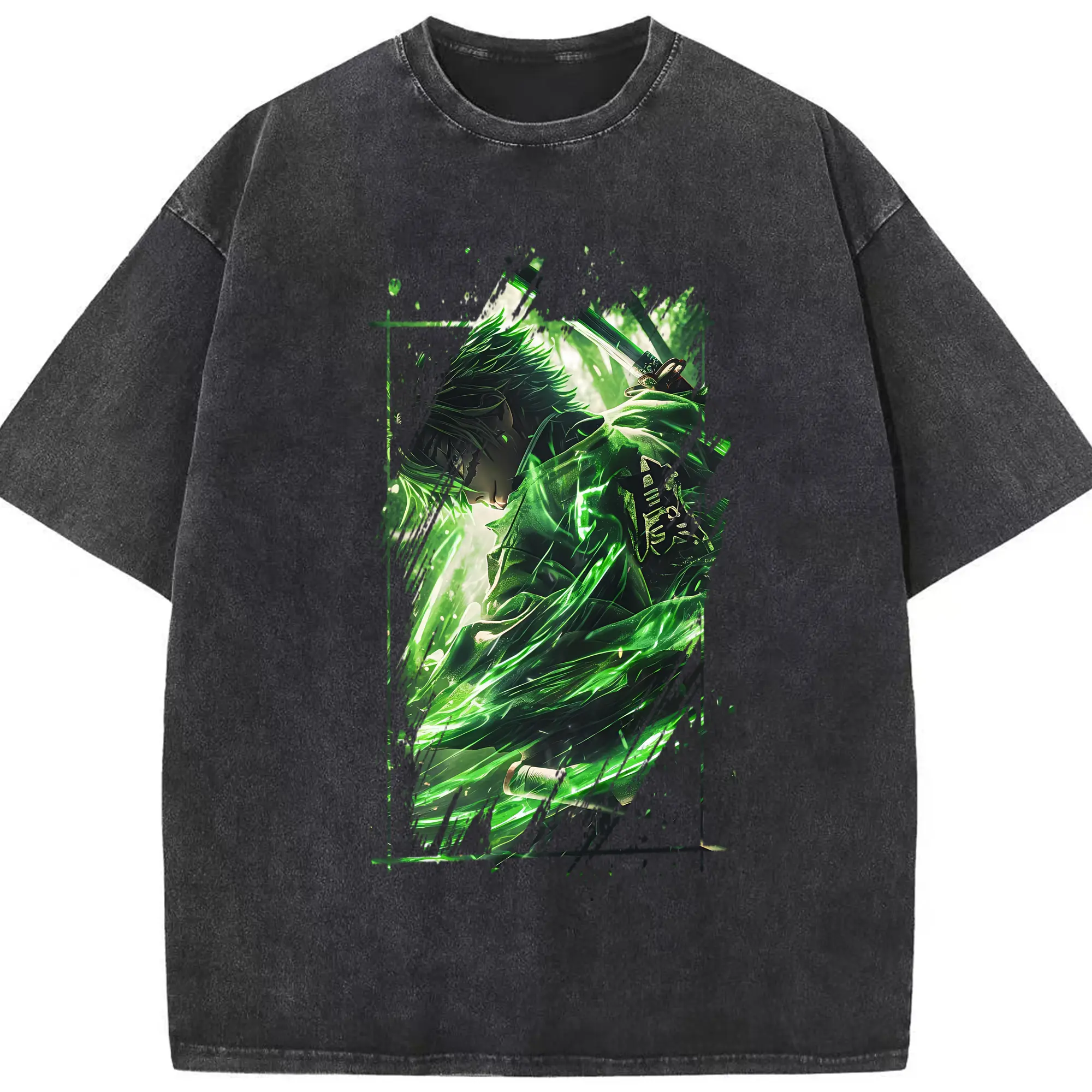 鬼滅の刃 グッズ,不死川 実弥 - 綿100％ ヴィンテージ風 半袖Tシャツ ・ フロントプリント ・ 柔らか肌触り ・ 通気性 快適 ・ スポーツ カジュアル 外出用