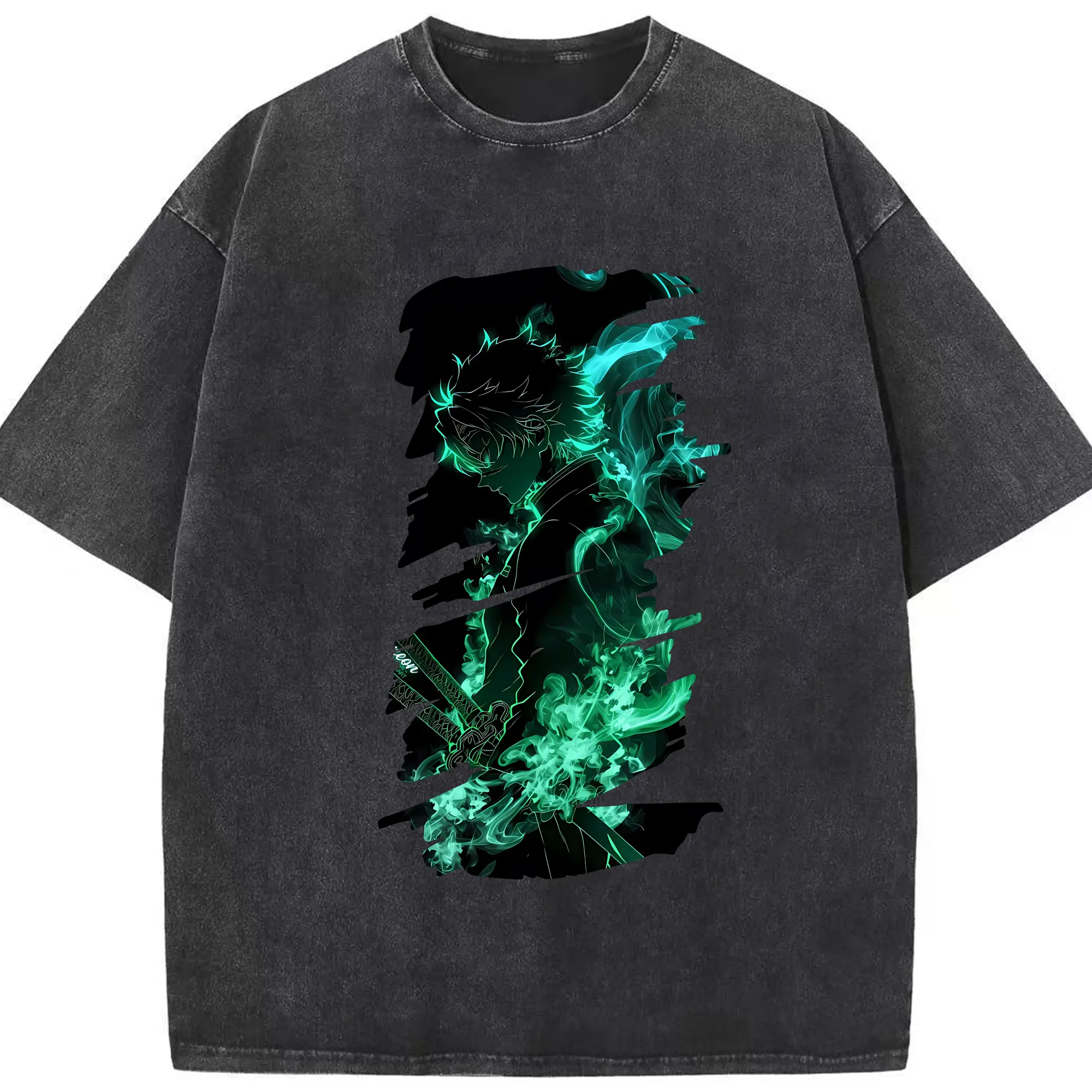 鬼滅の刃 グッズ,不死川 実弥 - 綿100％ ヴィンテージ風 半袖Tシャツ ・ フロントプリント ・ 柔らか肌触り ・ 通気性 快適 ・ スポーツ カジュアル 外出用