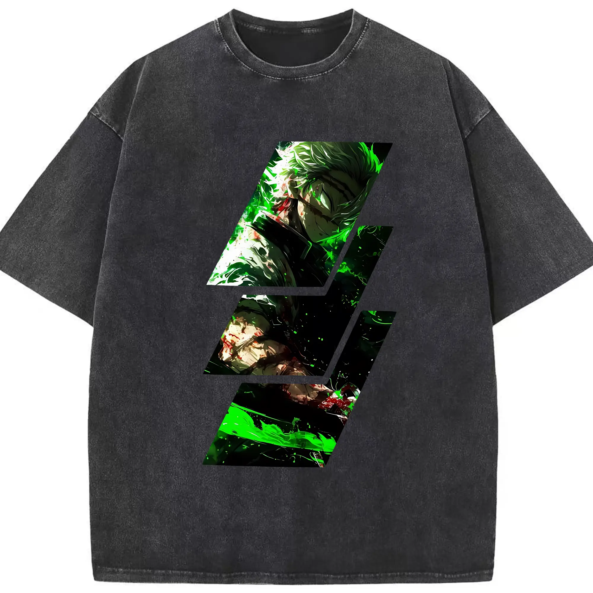 鬼滅の刃 グッズ,不死川 実弥 - 綿100％ ヴィンテージ風 半袖Tシャツ ・ フロントプリント ・ 柔らか肌触り ・ 通気性 快適 ・ スポーツ カジュアル 外出用