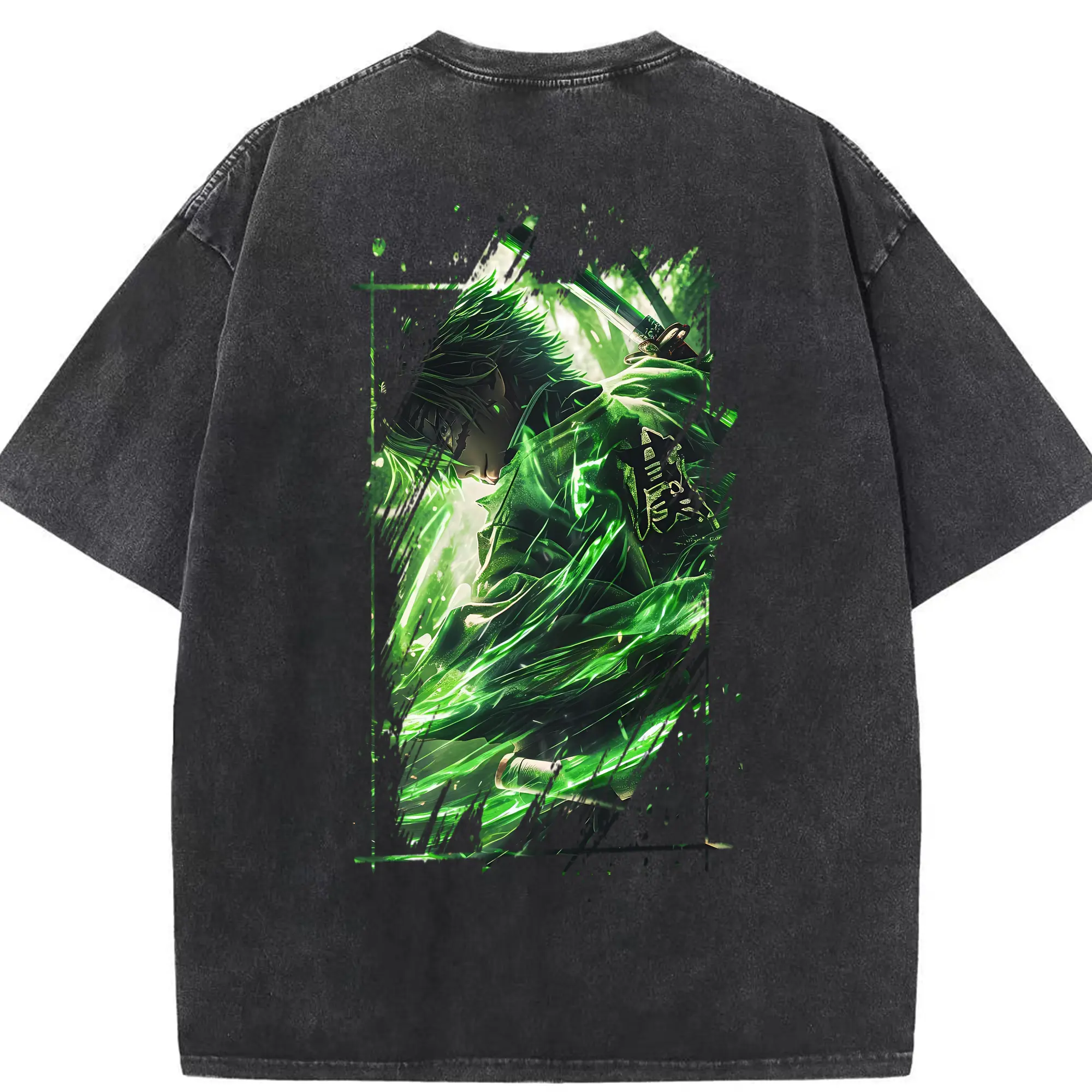 鬼滅の刃 グッズ,不死川 実弥 - 綿100％ ヴィンテージ風 半袖Tシャツ ・ 背面プリント ・ 柔らか肌触り ・ 通気性 快適 ・ スポーツ カジュアル 外出用