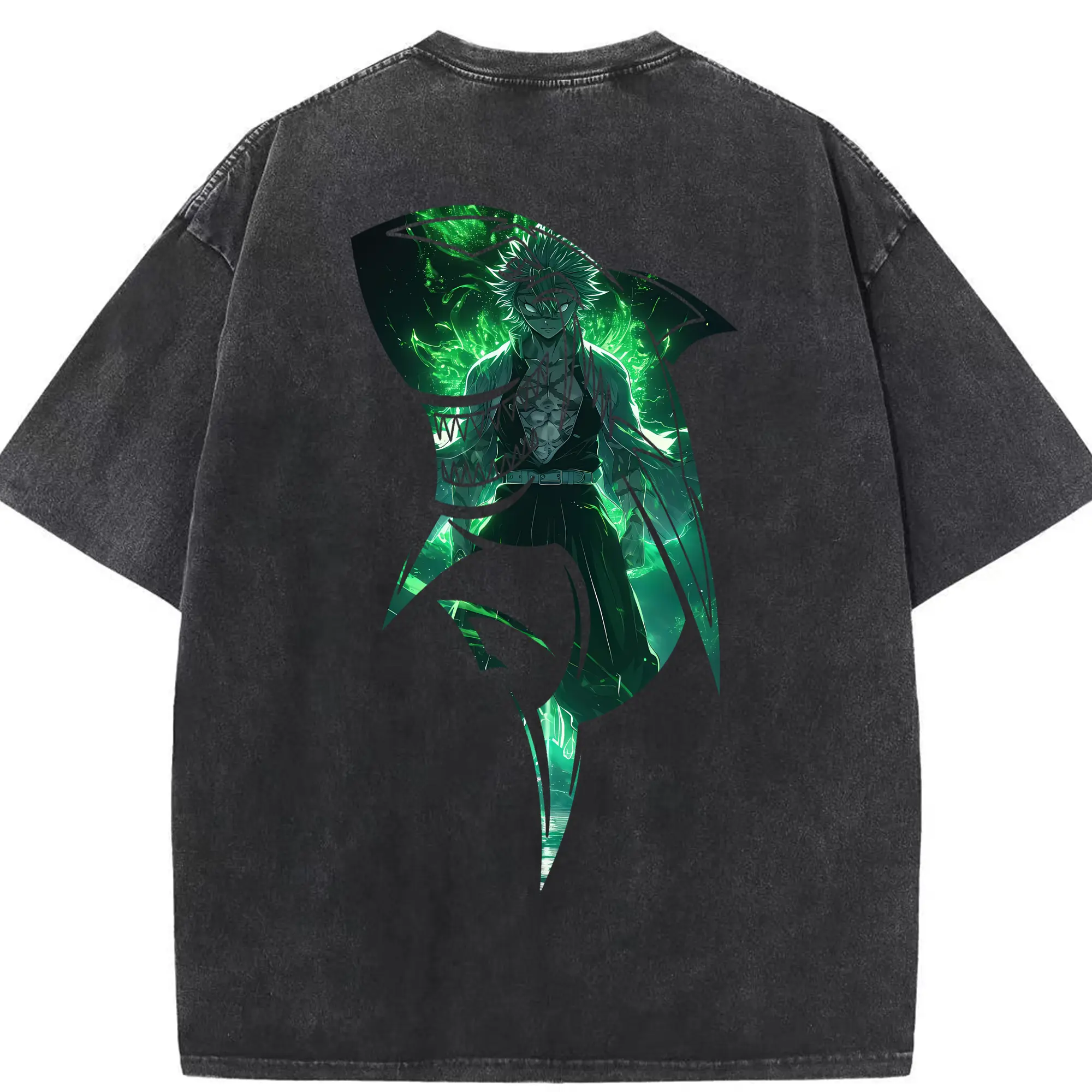 鬼滅の刃 グッズ,不死川 実弥 - 綿100％ ヴィンテージ風 半袖Tシャツ ・ 背面プリント ・ 柔らか肌触り ・ 通気性 快適 ・ スポーツ カジュアル 外出用