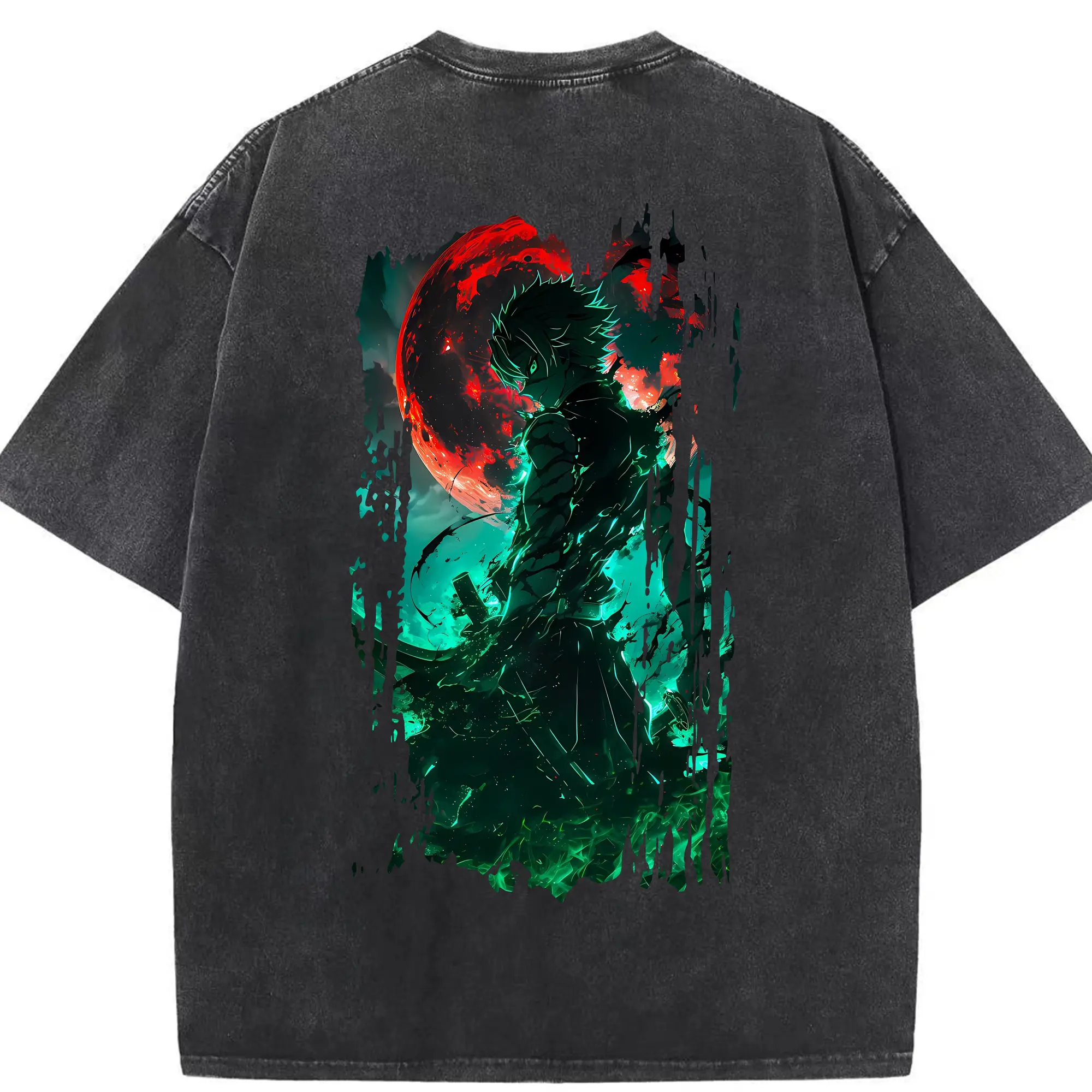 鬼滅の刃 グッズ,不死川 実弥 - 綿100％ ヴィンテージ風 半袖Tシャツ ・ 背面プリント ・ 柔らか肌触り ・ 通気性 快適 ・ スポーツ カジュアル 外出用