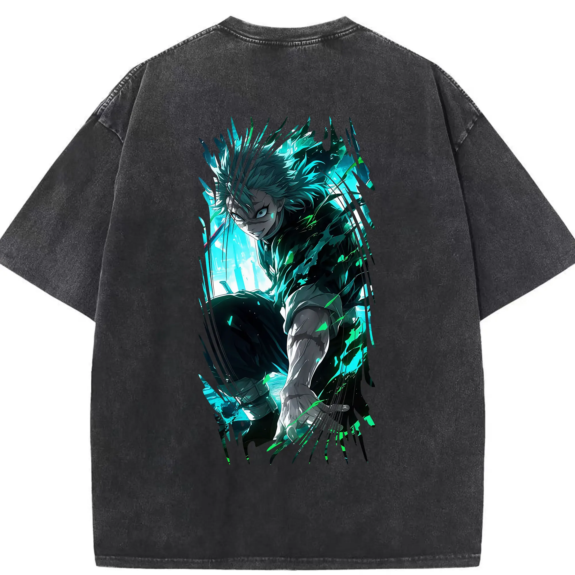 鬼滅の刃 グッズ,不死川 実弥 - 綿100％ ヴィンテージ風 半袖Tシャツ ・ 背面プリント ・ 柔らか肌触り ・ 通気性 快適 ・ スポーツ カジュアル 外出用