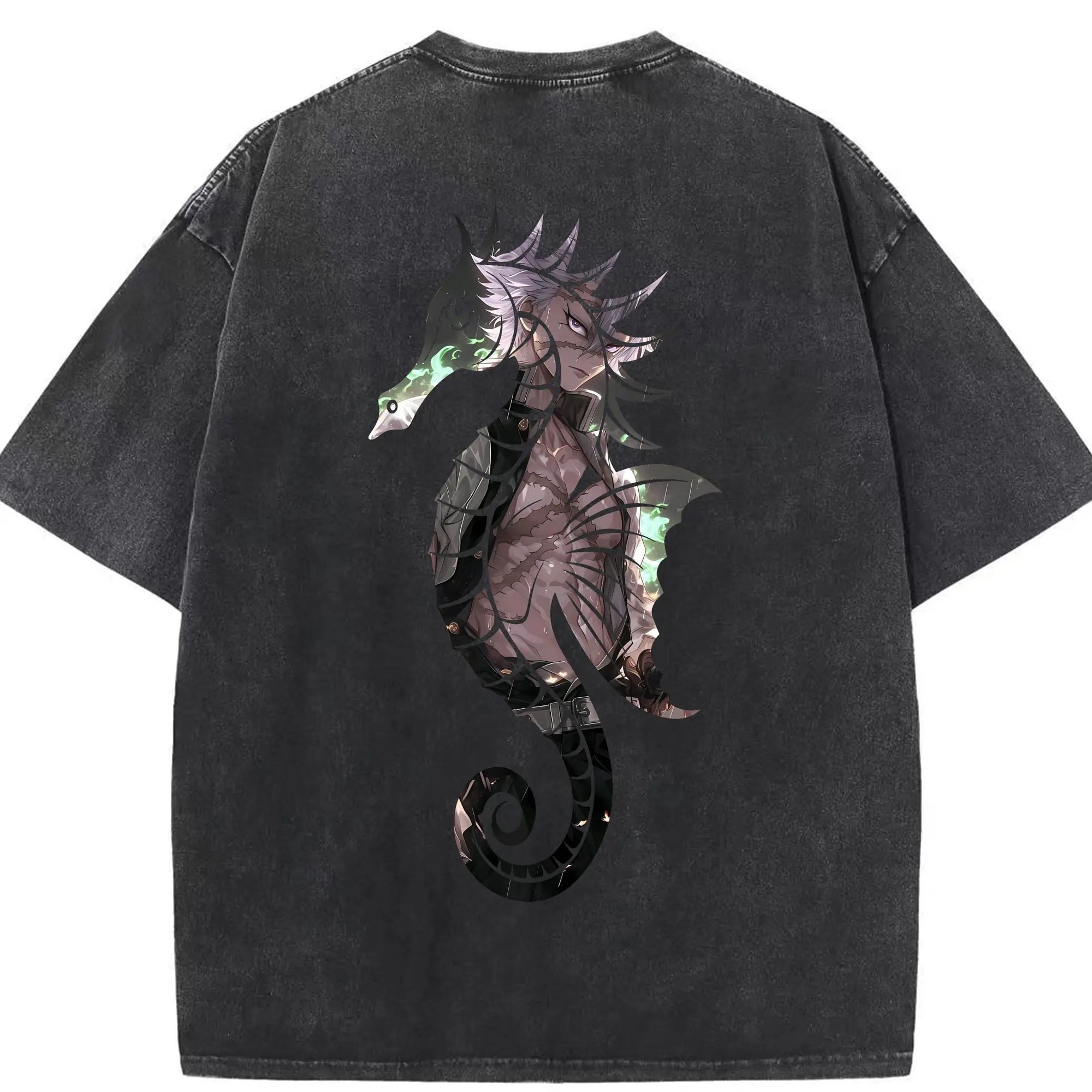 鬼滅の刃 グッズ,不死川 実弥 - 綿100％ ヴィンテージ風 半袖Tシャツ ・ 背面プリント ・ 柔らか肌触り ・ 通気性 快適 ・ スポーツ カジュアル 外出用