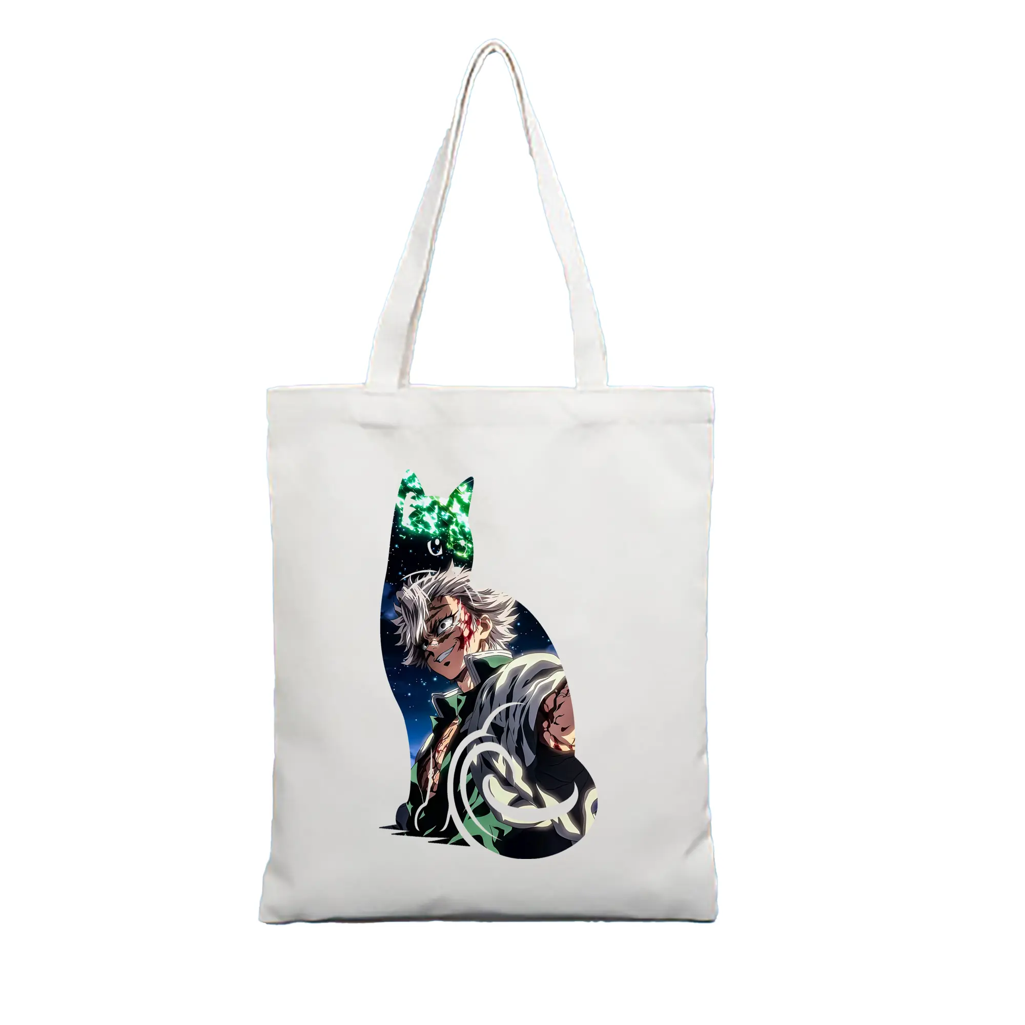 鬼滅の刃 グッズ,不死川 実弥 - 縦型キャンバス手提げバッグ（トートバッグ） ・ キャンバス素材 ・ ショッピング用 ・ 軽量 丈夫 お手入れ簡単
