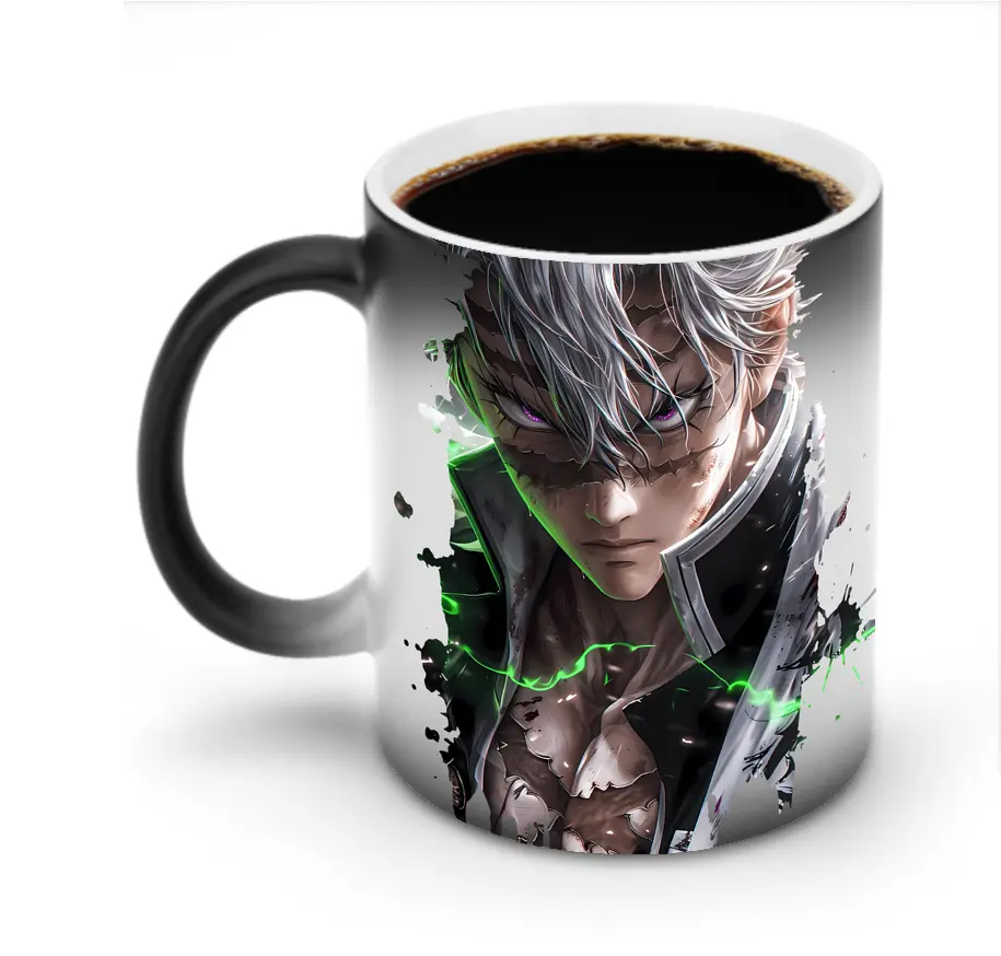 鬼滅の刃 グッズ,不死川 実弥 - 変色マグカップ ・ セラミック ・ 熱転写プリント ・ 耐久性 高品質 ・ ギフト・自宅用 コーヒー お茶