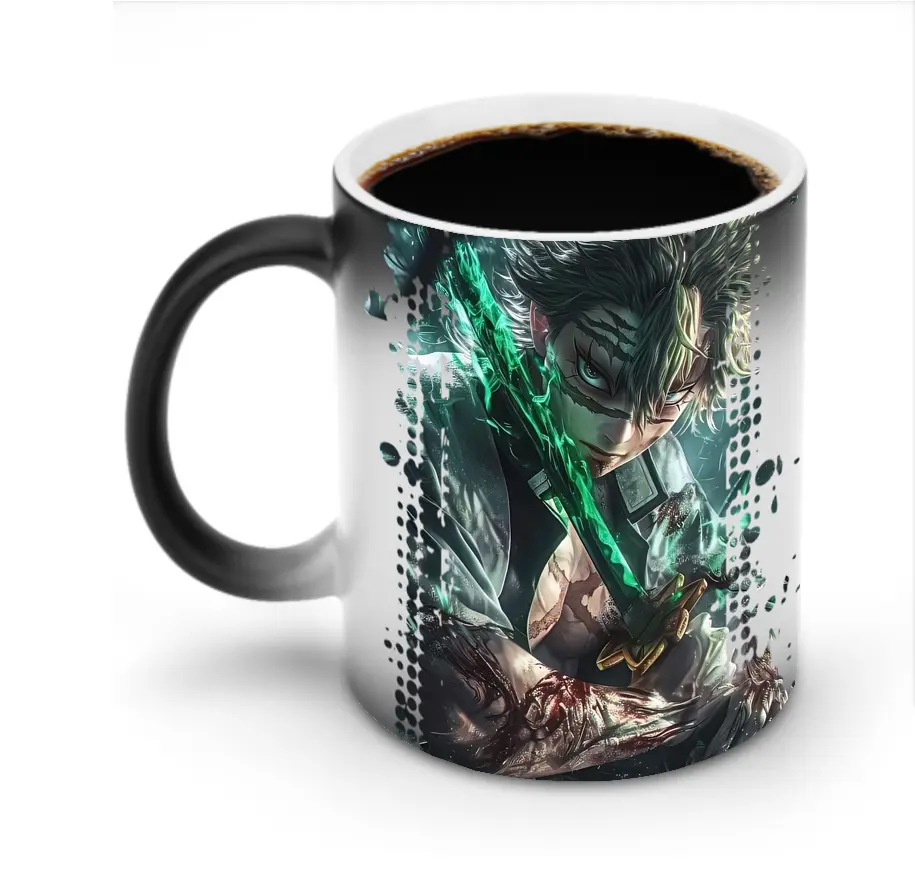 鬼滅の刃 グッズ,不死川 実弥 - 変色マグカップ ・ セラミック ・ 熱転写プリント ・ 耐久性 高品質 ・ ギフト・自宅用 コーヒー お茶