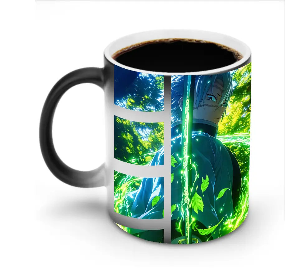 鬼滅の刃 グッズ,不死川 実弥 - 変色マグカップ ・ セラミック ・ 熱転写プリント ・ 耐久性 高品質 ・ ギフト・自宅用 コーヒー お茶