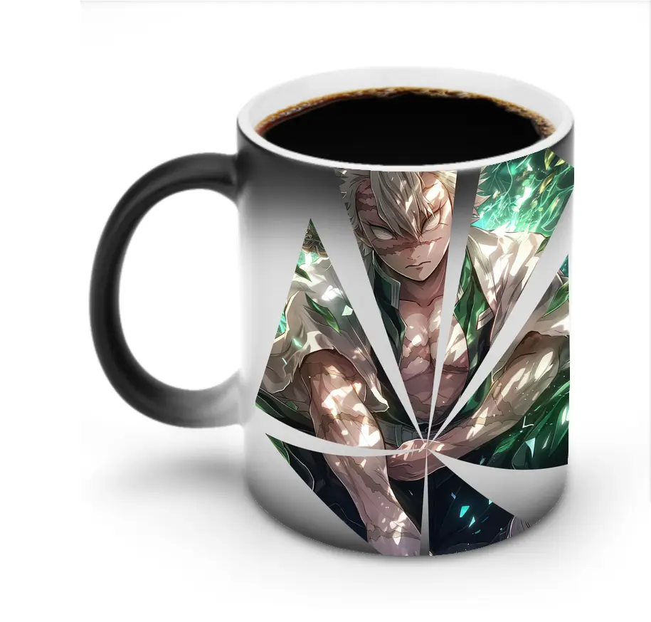 鬼滅の刃 グッズ,不死川 実弥 - 変色マグカップ ・ セラミック ・ 熱転写プリント ・ 耐久性 高品質 ・ ギフト・自宅用 コーヒー お茶