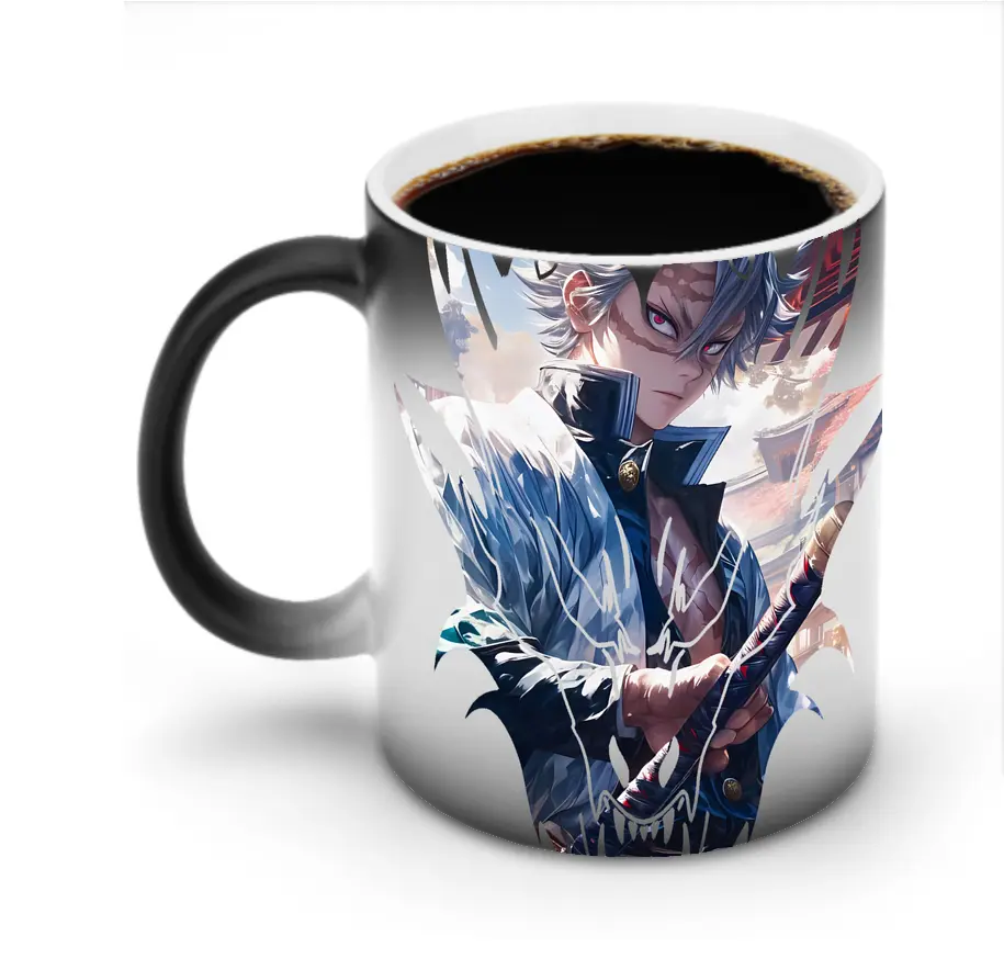 鬼滅の刃 グッズ,不死川 実弥 - 変色マグカップ ・ セラミック ・ 熱転写プリント ・ 耐久性 高品質 ・ ギフト・自宅用 コーヒー お茶