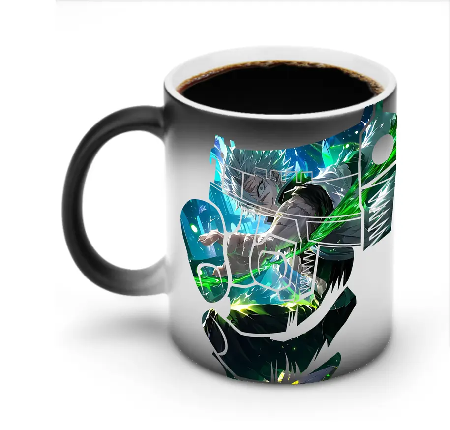 鬼滅の刃 グッズ,不死川 実弥 - 変色マグカップ ・ セラミック ・ 熱転写プリント ・ 耐久性 高品質 ・ ギフト・自宅用 コーヒー お茶