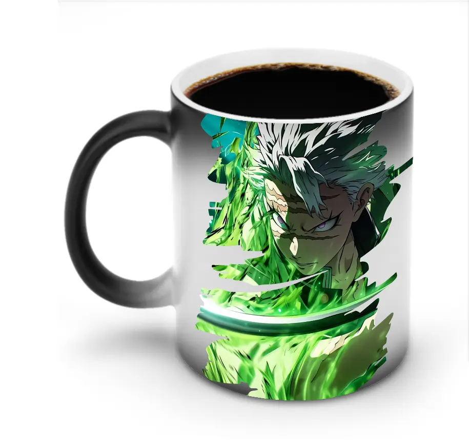 鬼滅の刃 グッズ,不死川 実弥 - 変色マグカップ ・ セラミック ・ 熱転写プリント ・ 耐久性 高品質 ・ ギフト・自宅用 コーヒー お茶