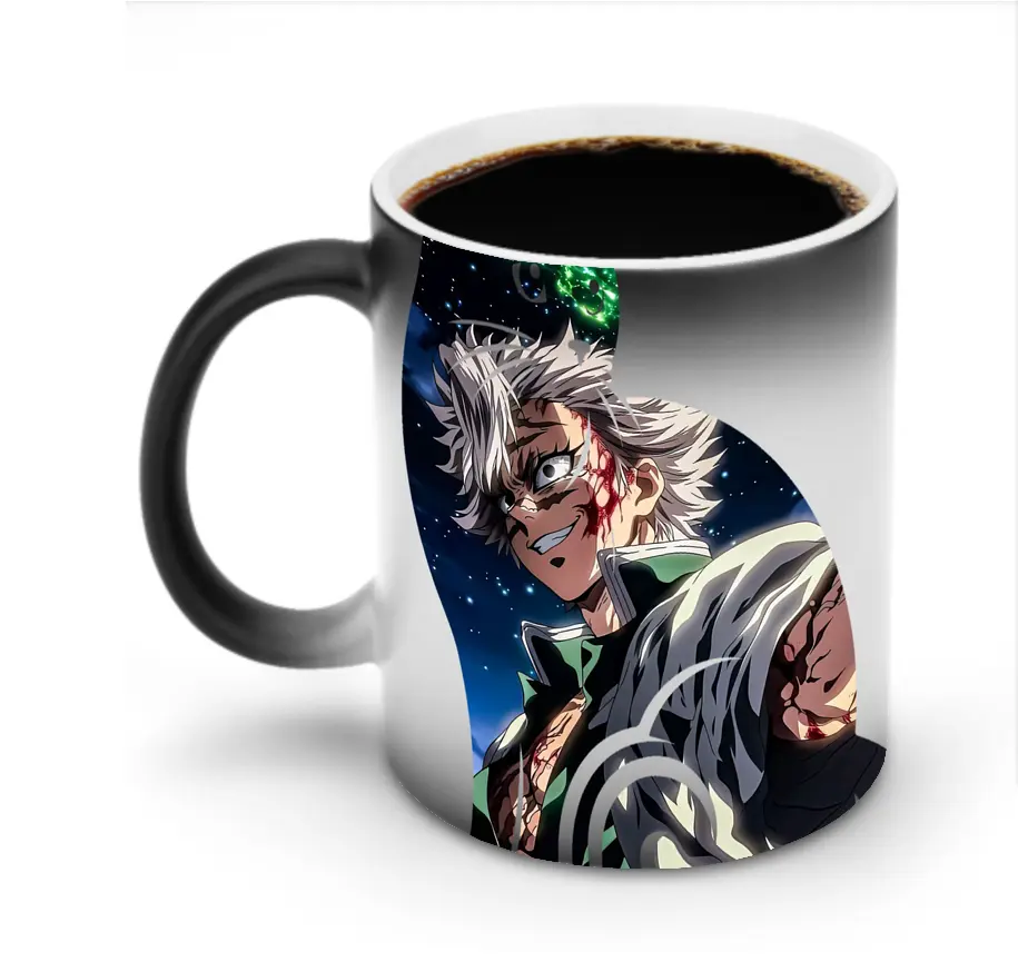 鬼滅の刃 グッズ,不死川 実弥 - 変色マグカップ ・ セラミック ・ 熱転写プリント ・ 耐久性 高品質 ・ ギフト・自宅用 コーヒー お茶