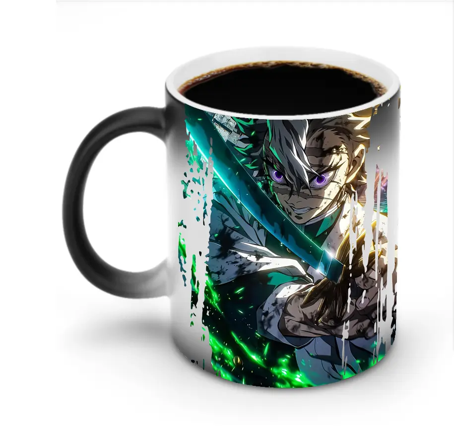 鬼滅の刃 グッズ,不死川 実弥 - 変色マグカップ ・ セラミック ・ 熱転写プリント ・ 耐久性 高品質 ・ ギフト・自宅用 コーヒー お茶