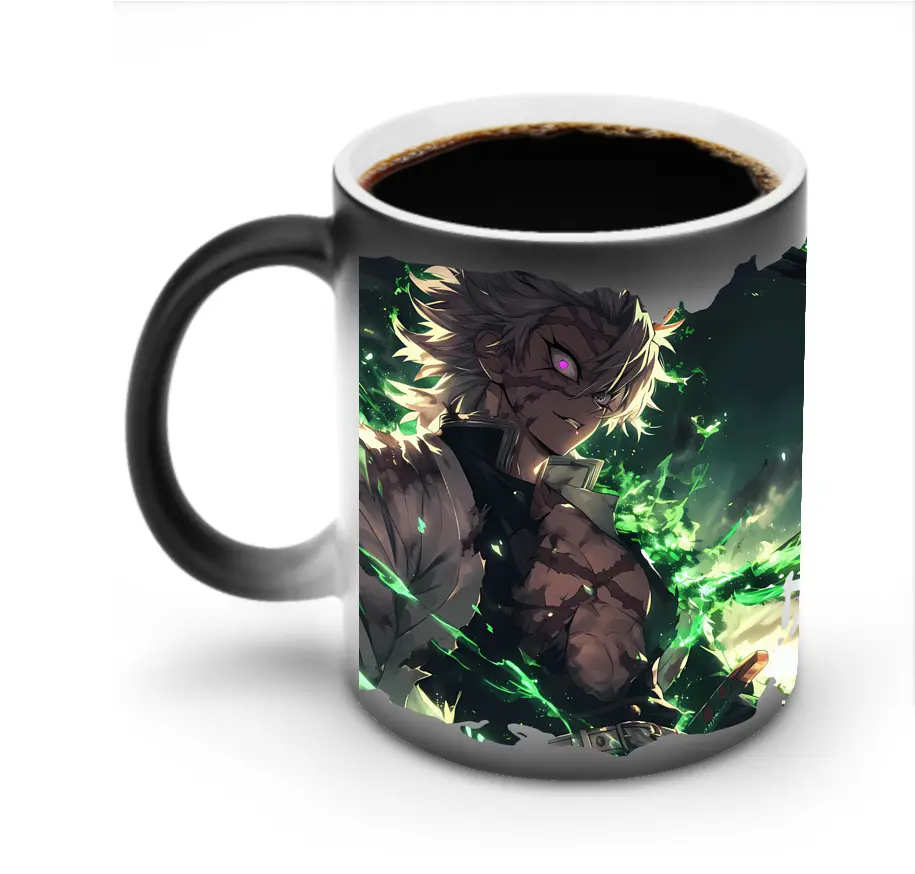 鬼滅の刃 グッズ,不死川 実弥 - 変色マグカップ ・ セラミック ・ 熱転写プリント ・ 耐久性 高品質 ・ ギフト・自宅用 コーヒー お茶
