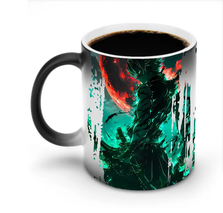 鬼滅の刃 グッズ,不死川 実弥 - 変色マグカップ ・ セラミック ・ 熱転写プリント ・ 耐久性 高品質 ・ ギフト・自宅用 コーヒー お茶