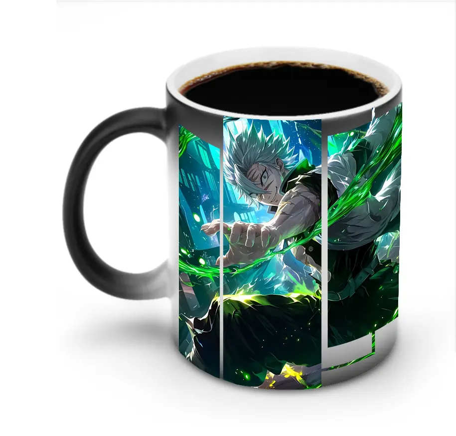 鬼滅の刃 グッズ,不死川 実弥 - 変色マグカップ ・ セラミック ・ 熱転写プリント ・ 耐久性 高品質 ・ ギフト・自宅用 コーヒー お茶