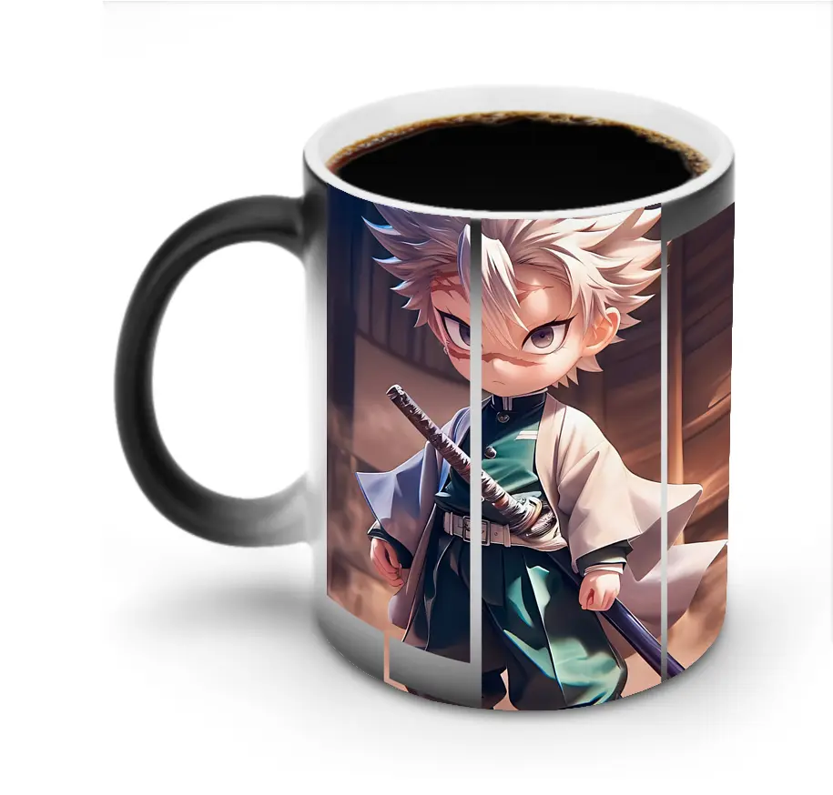 鬼滅の刃 グッズ,不死川 実弥 - 変色マグカップ ・ セラミック ・ 熱転写プリント ・ 耐久性 高品質 ・ ギフト・自宅用 コーヒー お茶