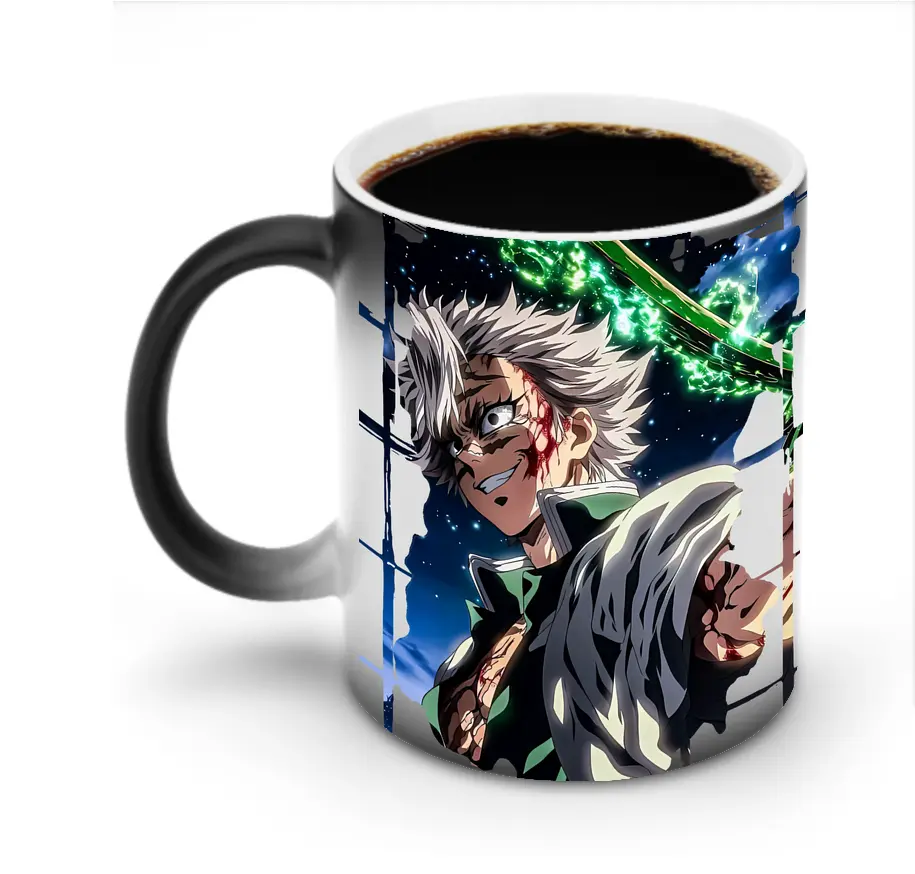 鬼滅の刃 グッズ,不死川 実弥 - 変色マグカップ ・ セラミック ・ 熱転写プリント ・ 耐久性 高品質 ・ ギフト・自宅用 コーヒー お茶