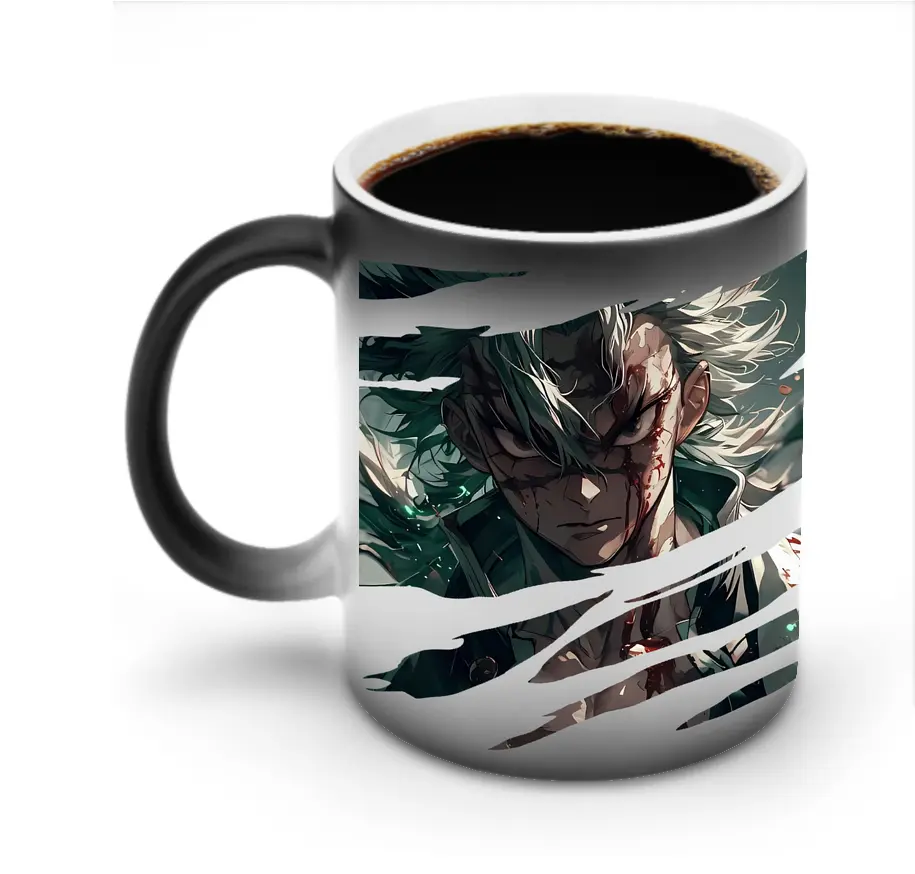 鬼滅の刃 グッズ,不死川 実弥 - 変色マグカップ ・ セラミック ・ 熱転写プリント ・ 耐久性 高品質 ・ ギフト・自宅用 コーヒー お茶