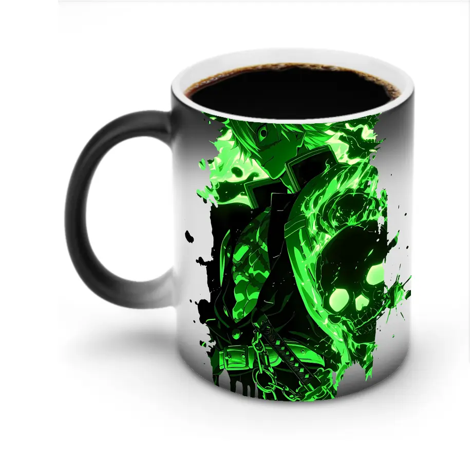 鬼滅の刃 グッズ,不死川 実弥 - 変色マグカップ ・ セラミック ・ 熱転写プリント ・ 耐久性 高品質 ・ ギフト・自宅用 コーヒー お茶