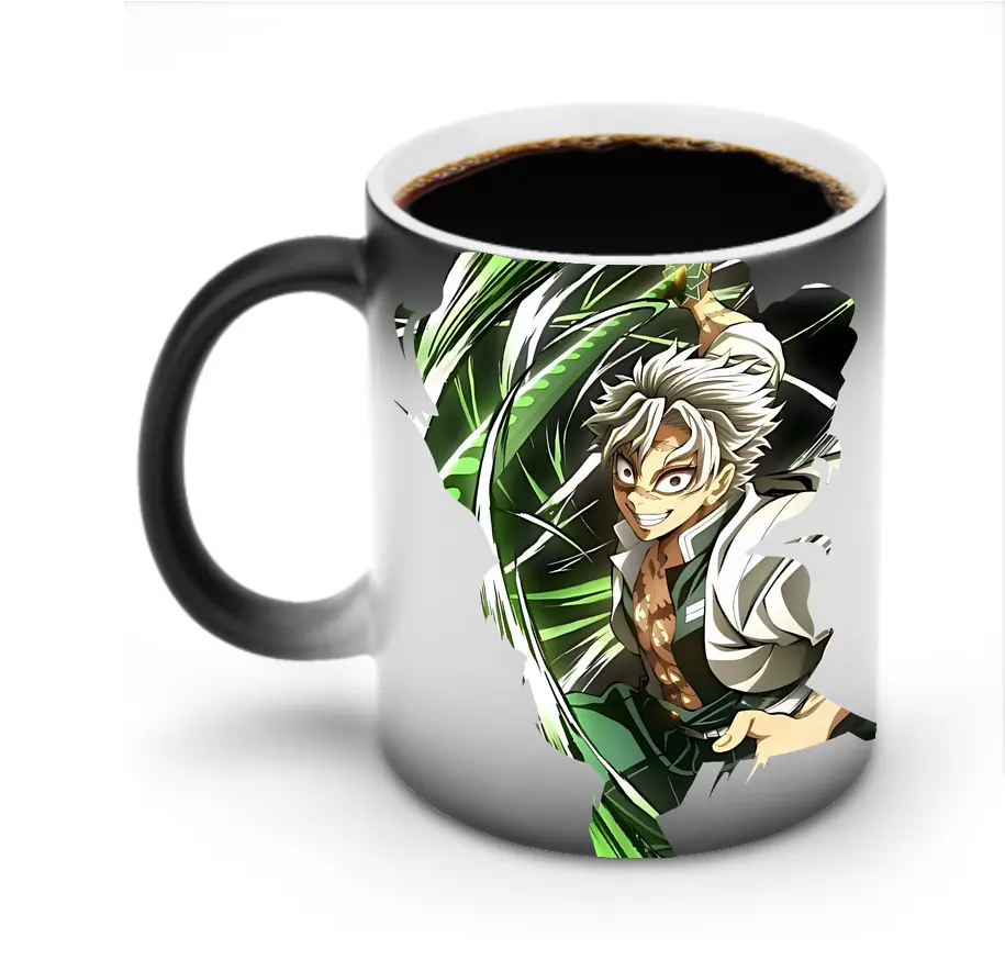 鬼滅の刃 グッズ,不死川 実弥 - 変色マグカップ ・ セラミック ・ 熱転写プリント ・ 耐久性 高品質 ・ ギフト・自宅用 コーヒー お茶